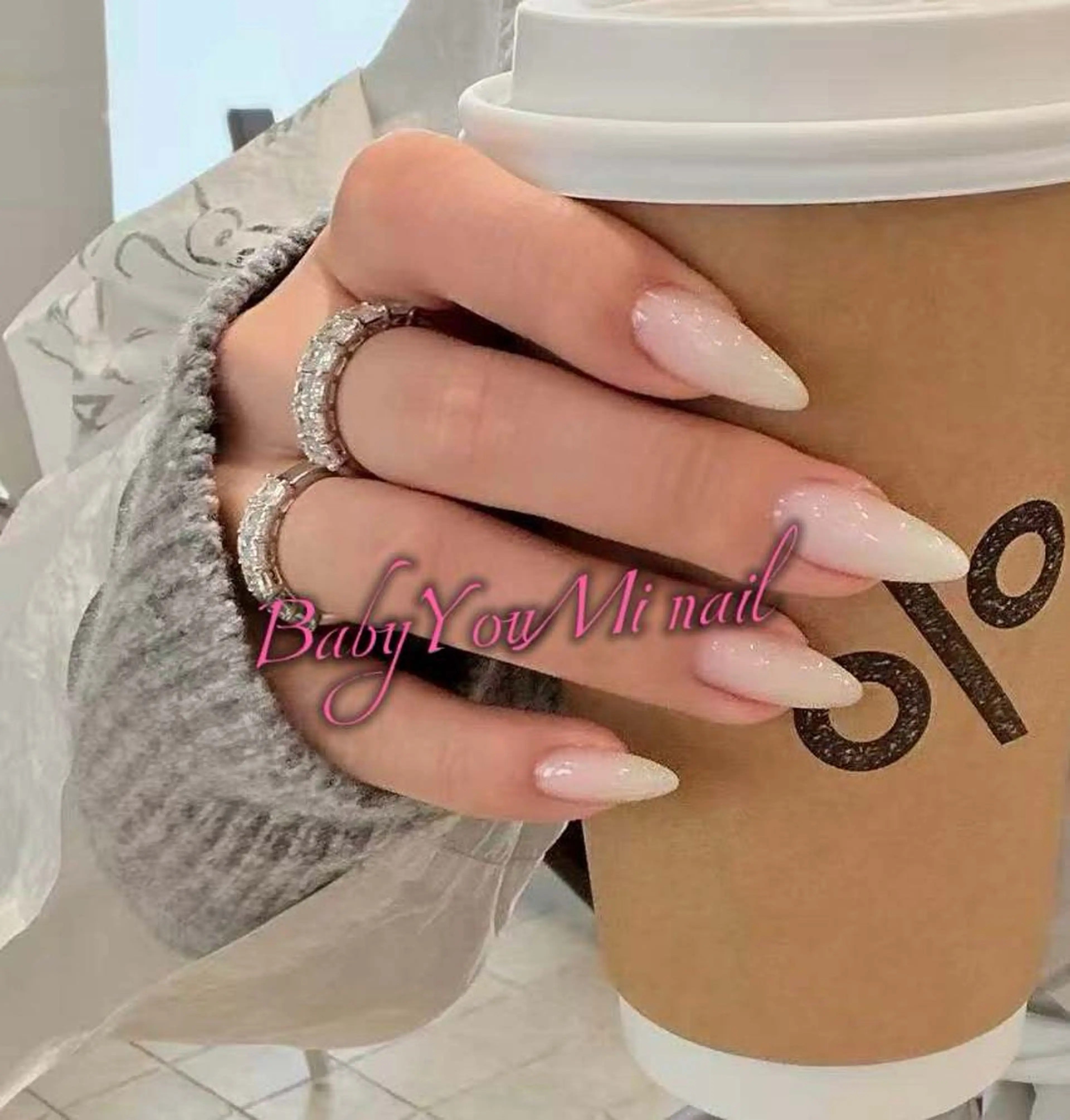 ネイル オーロラネイル チークネイル 成人式 フットネイル フレンチネイル ハンドネイル BabyYouMi nailのネイルデザイン