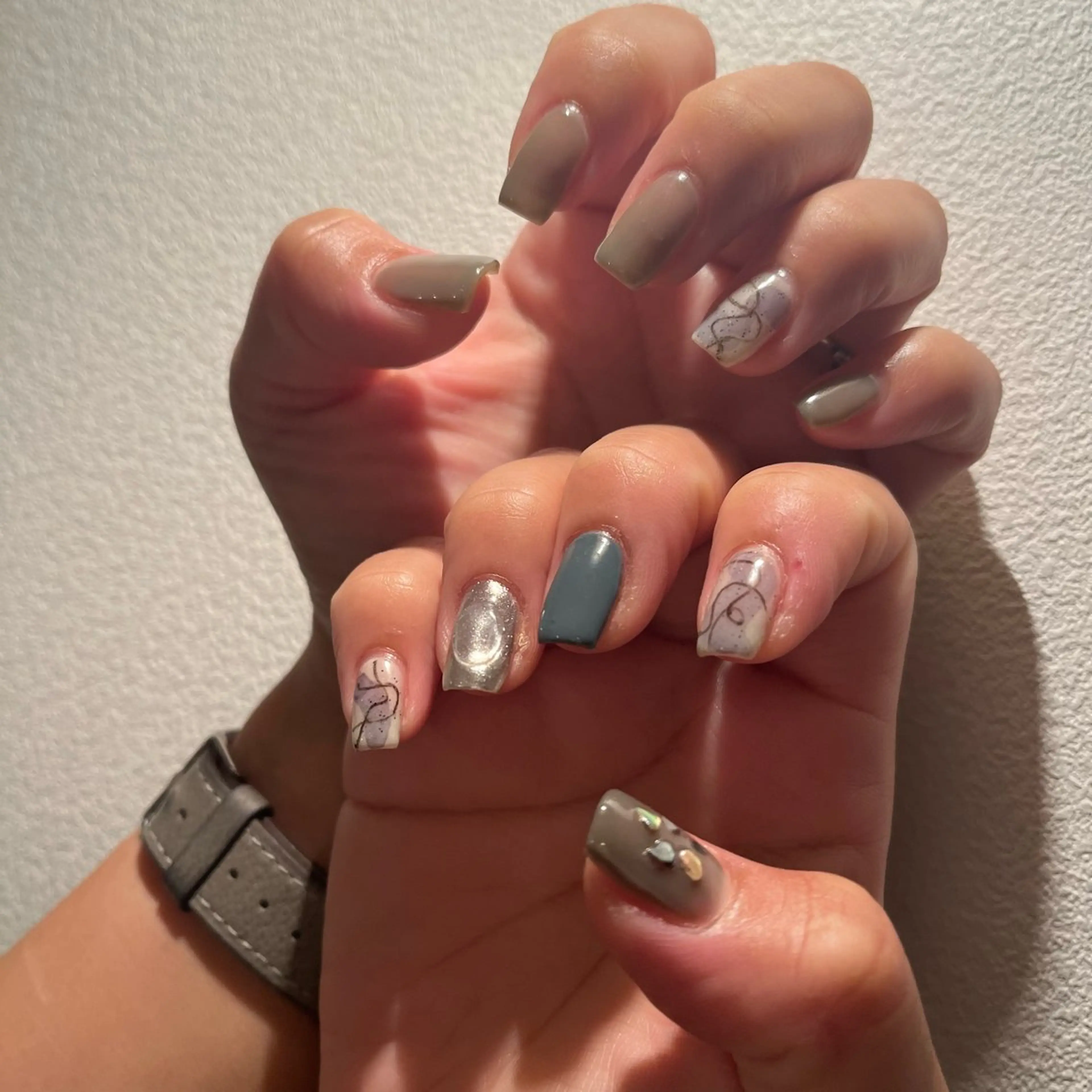 ネイル ブルー K Aのネイルデザイン