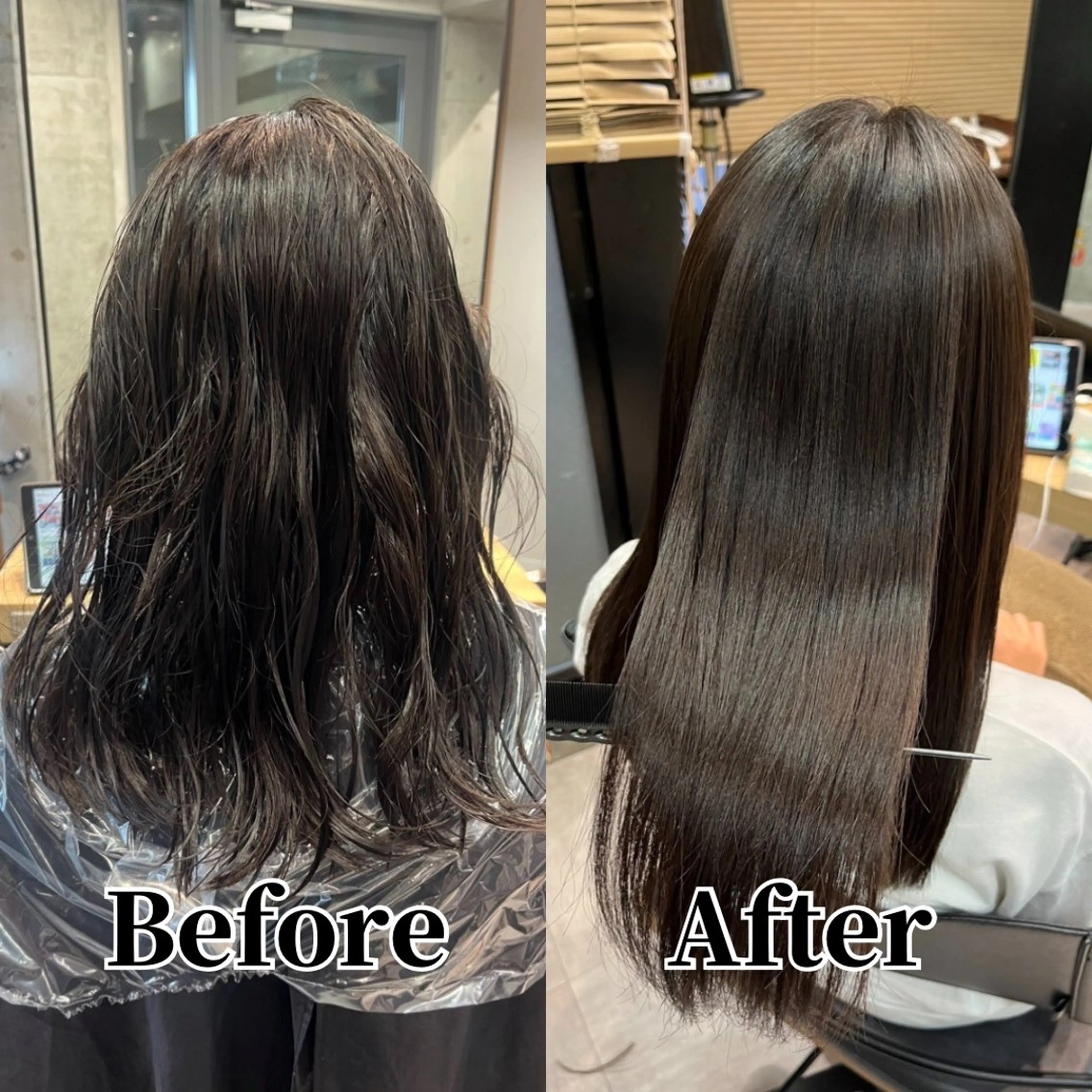 セミロング くびれヘア 顔まわりレイヤー 髪質改善 韓国風ヘア レイヤーカット 縮毛矯正 トリートメント 韓国 縮毛矯正 髪質改善 木村のヘアスタイル