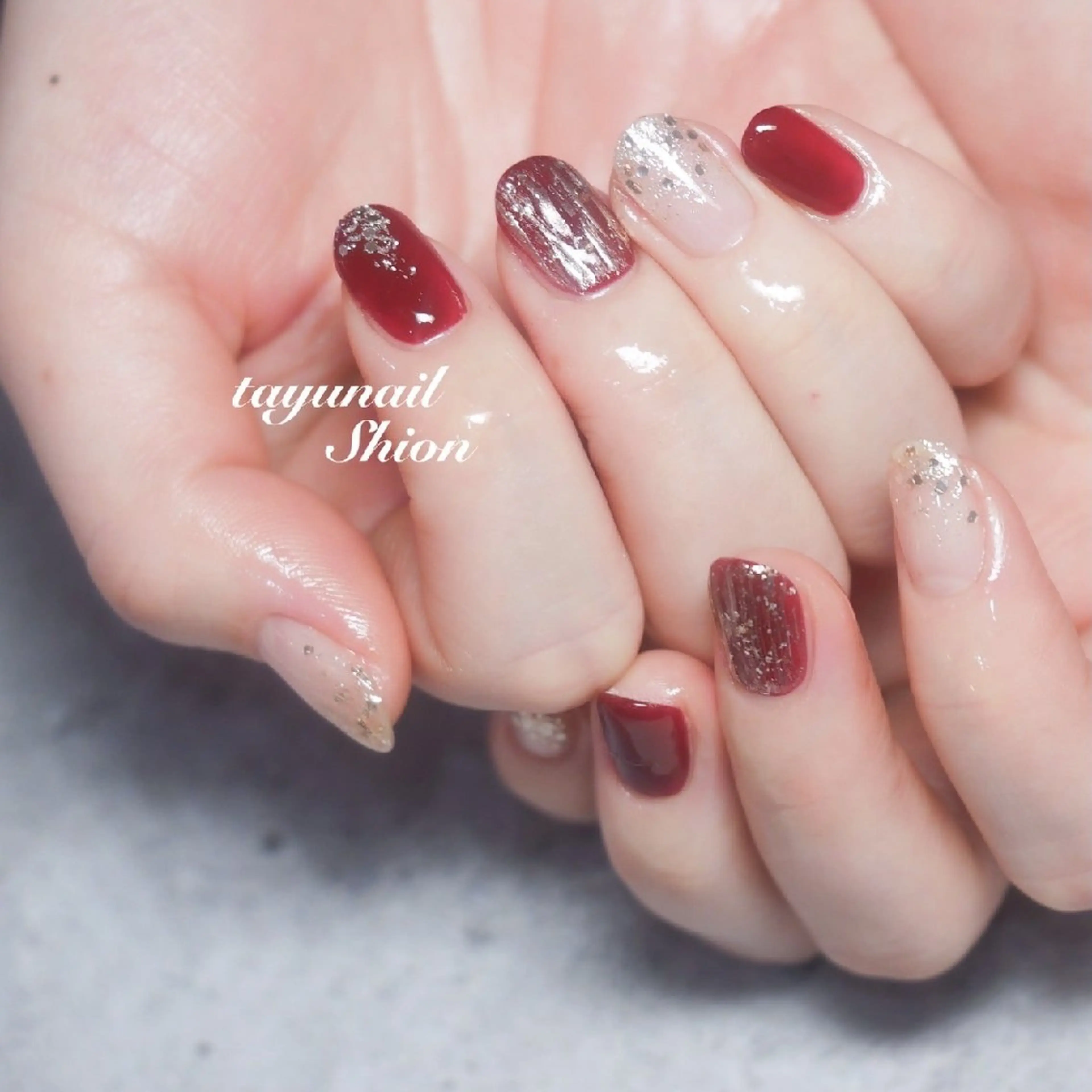 ネイル ジェルネイル キラキラネイル ラメ(グリッター) ミラーネイル パラジェル ネイルサロン 【たゆnail】のネイルデザイン
