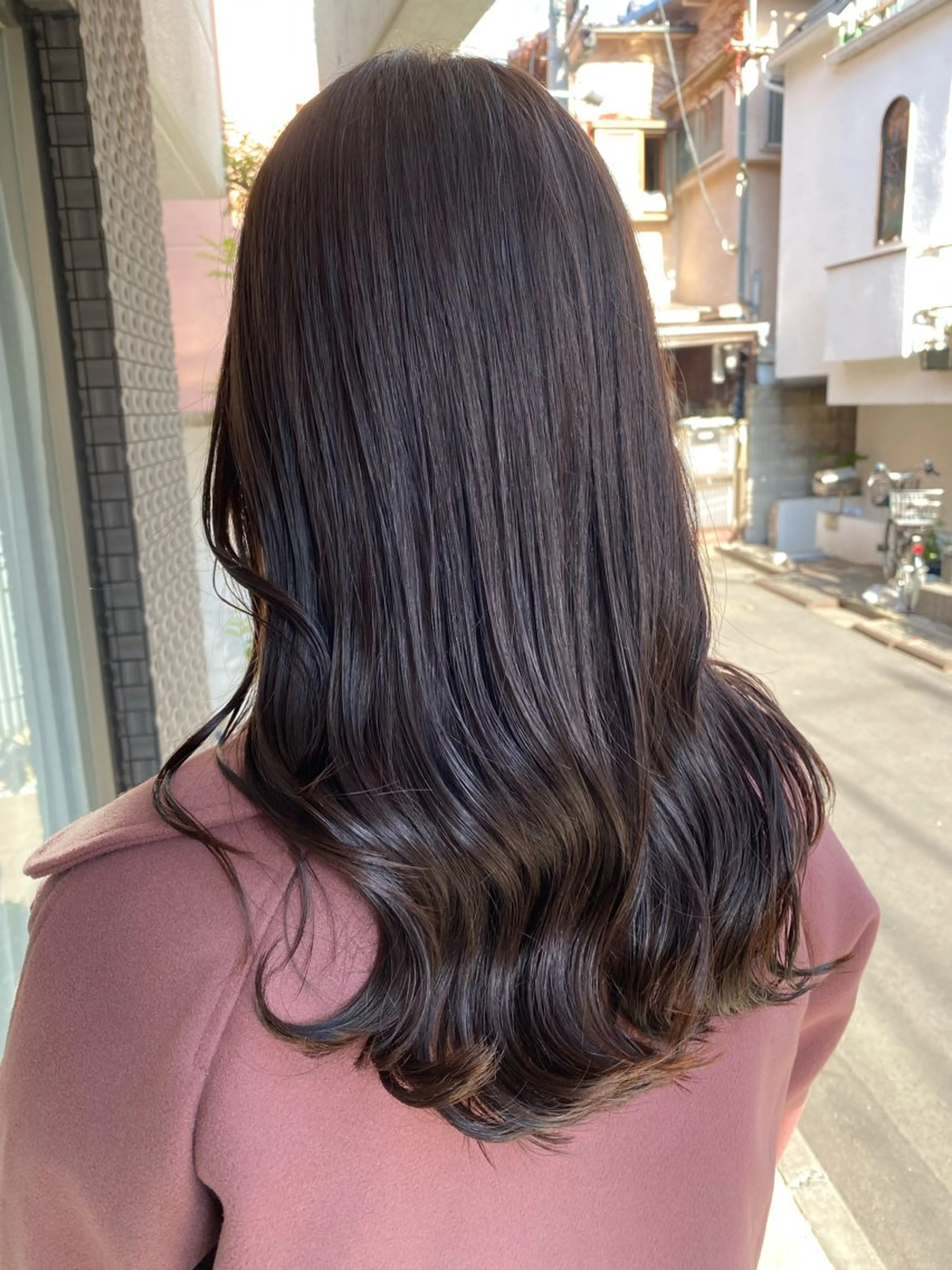 セミロング カラー グレージュ ラベンダーカラー ラベンダーグレージュ ラベンダーグレー カット ヘアカラー トリートメント グレージュ/レイヤー /韓国ヘア/RISAのヘアスタイル