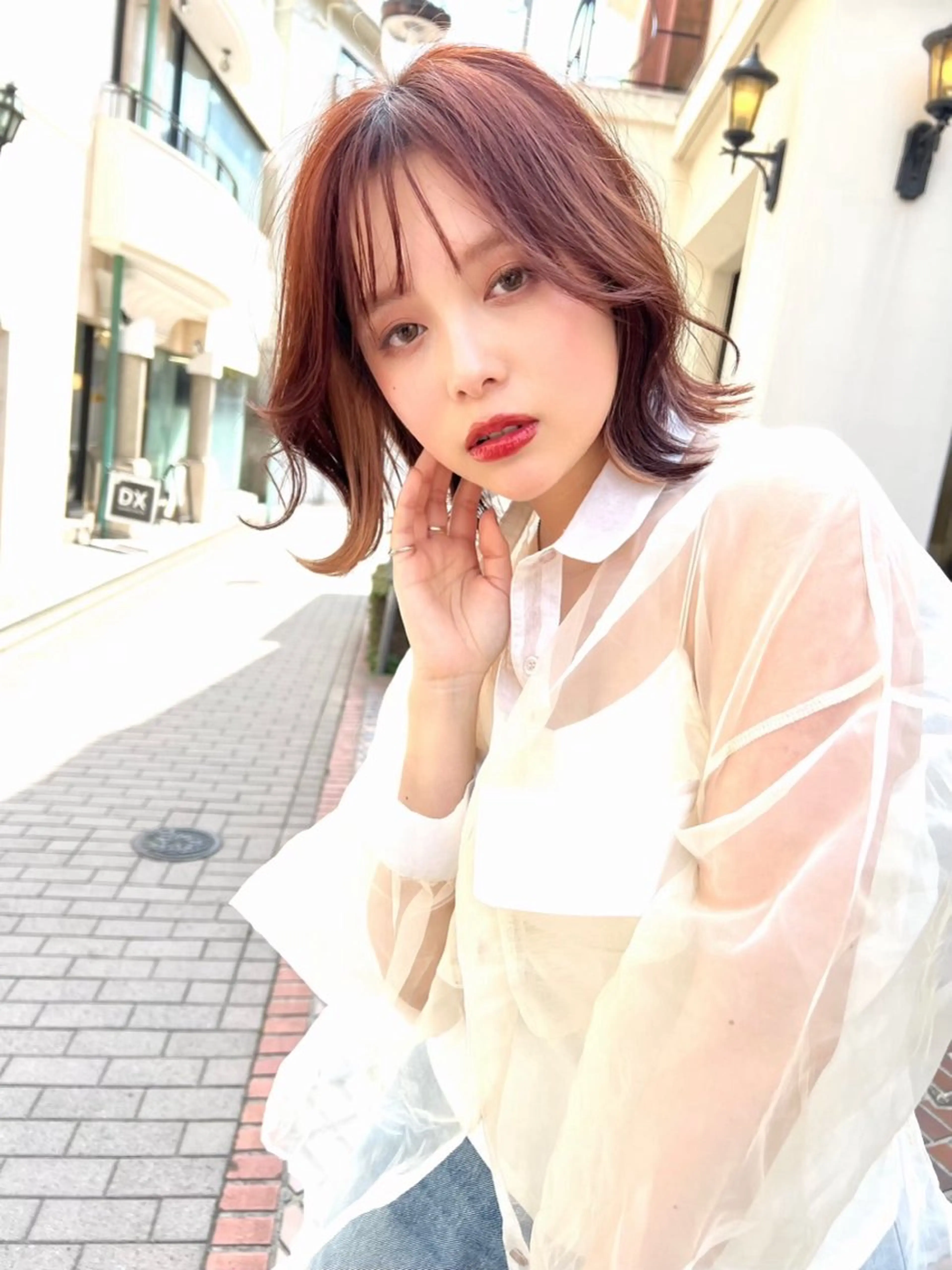 セミロング カラー ヘアアレンジ カット ヘアカラー トリートメント ハイトーン/美髪矯正 🍃大江拓実のヘアスタイル