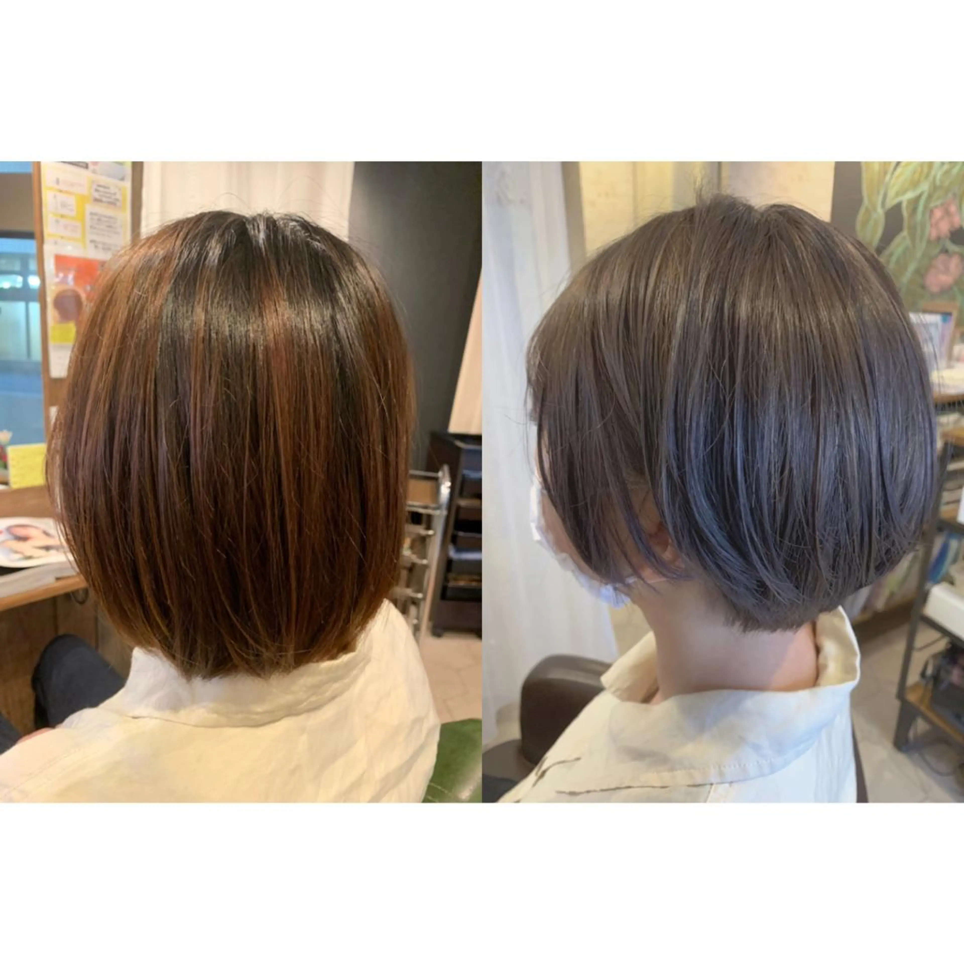 ショート カラー ブリーチ ダブルカラー ネイビーカラー ショートヘア ✨縮毛矯正✨髪質改善 ナカシマ ユミのヘアスタイル
