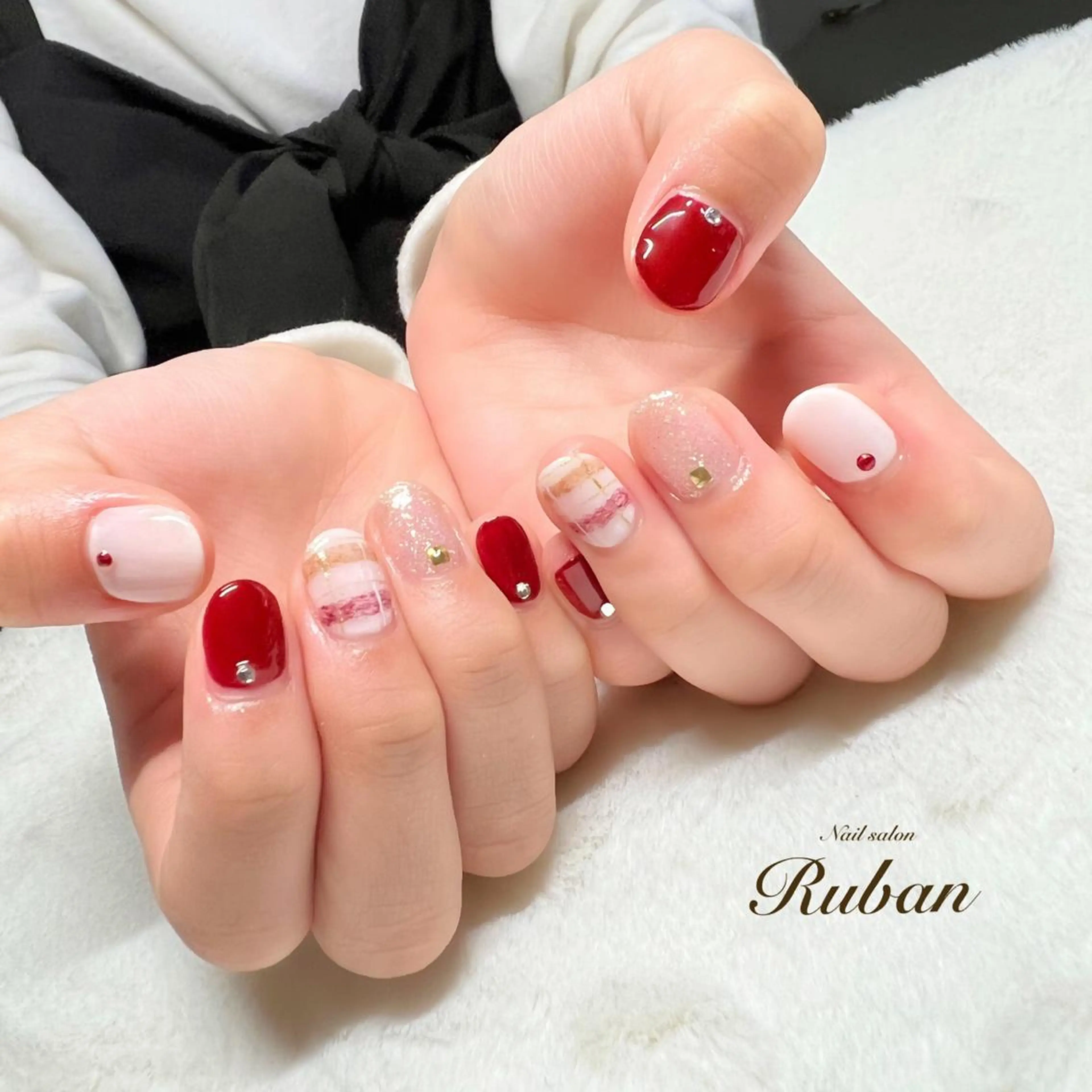 ネイル ボルドー 冬ネイル Nail salon Ruban所属・Nail salon Rubanのネイルデザイン