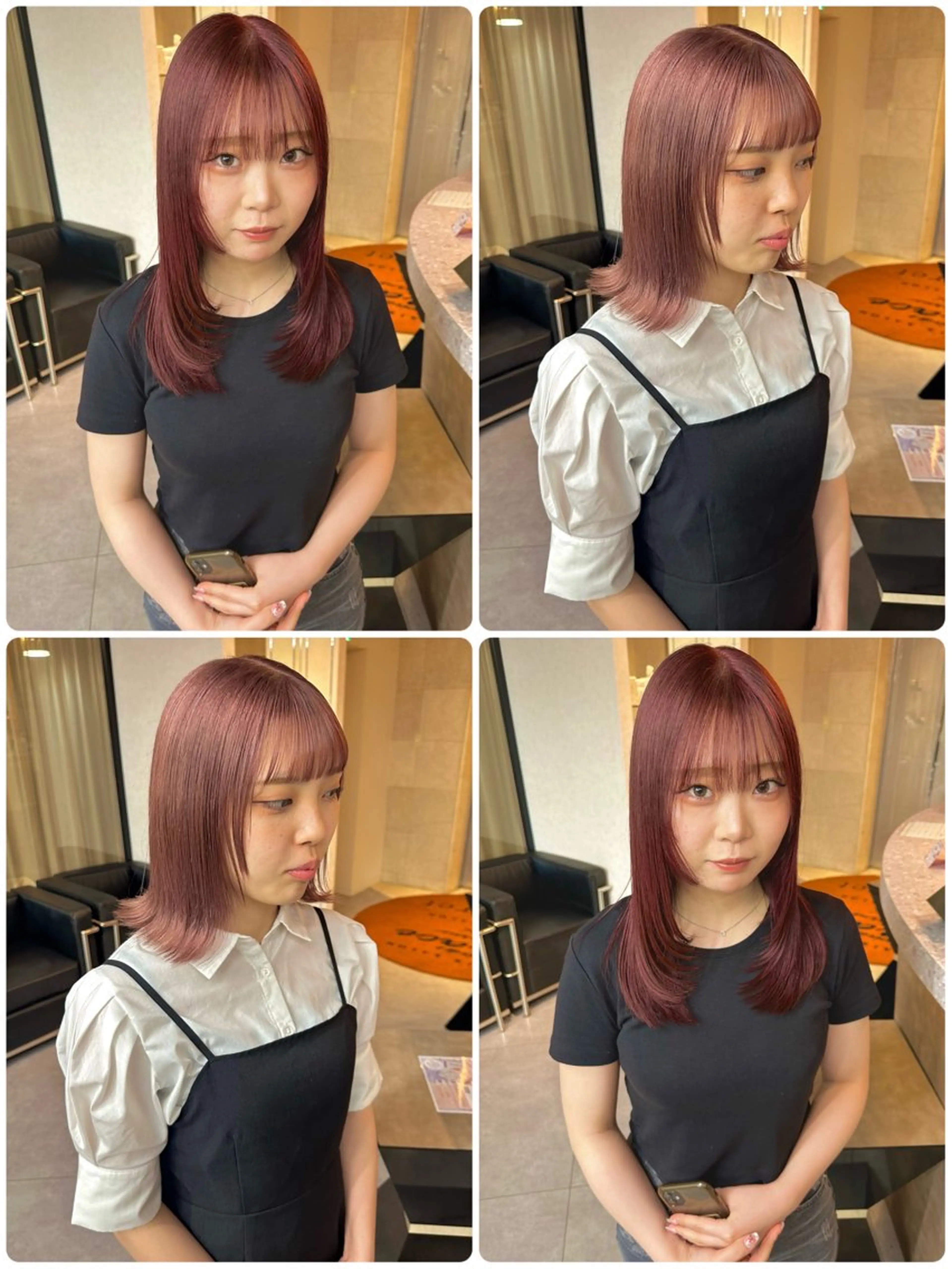 セミロング カラー ウルフとハイトーン みっちー✂️のヘアスタイル