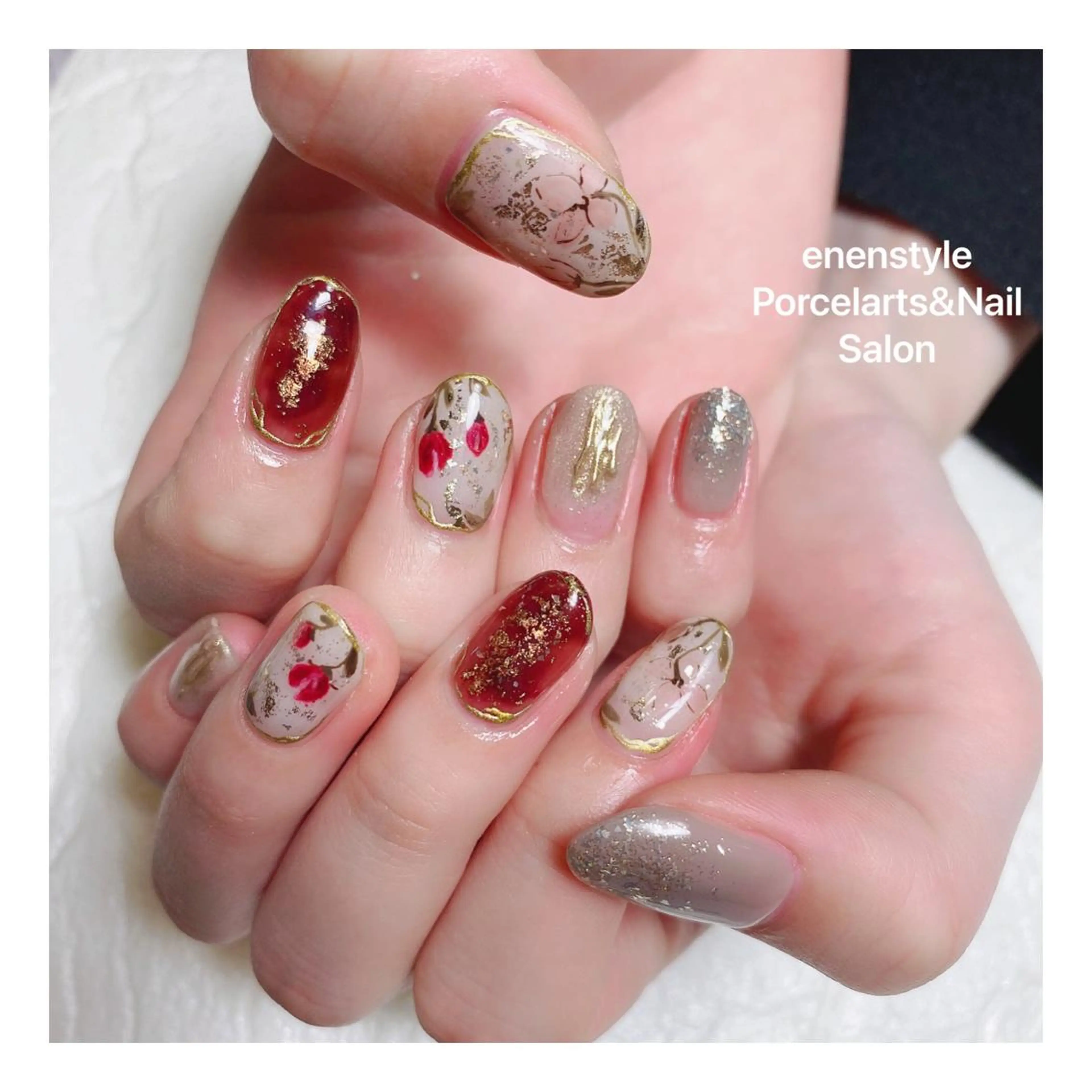 ミディアム ネイル ハンドネイル 👑enen style👑のネイルデザイン