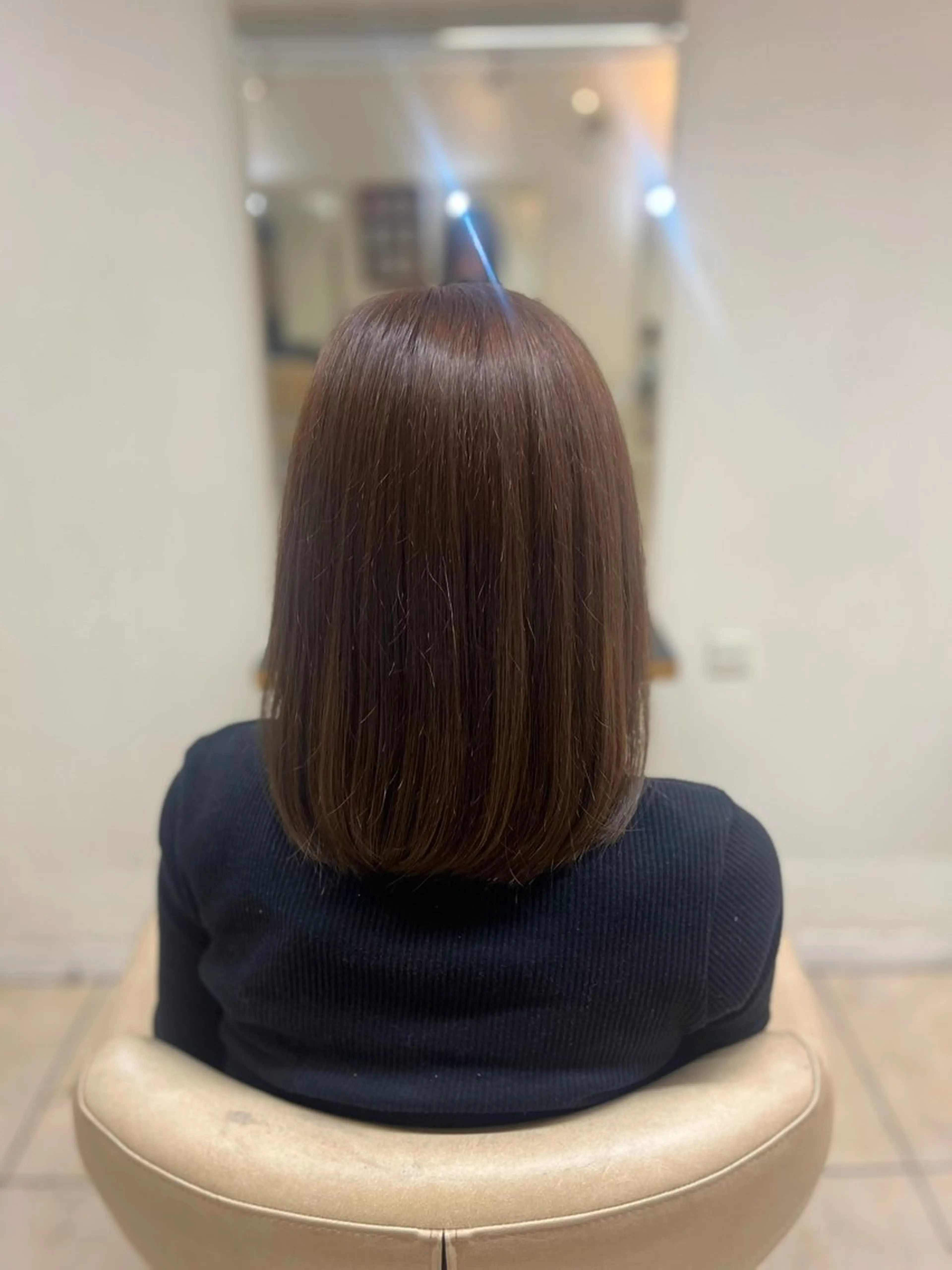 セミロング 縮毛矯正 片岡 未優のヘアスタイル