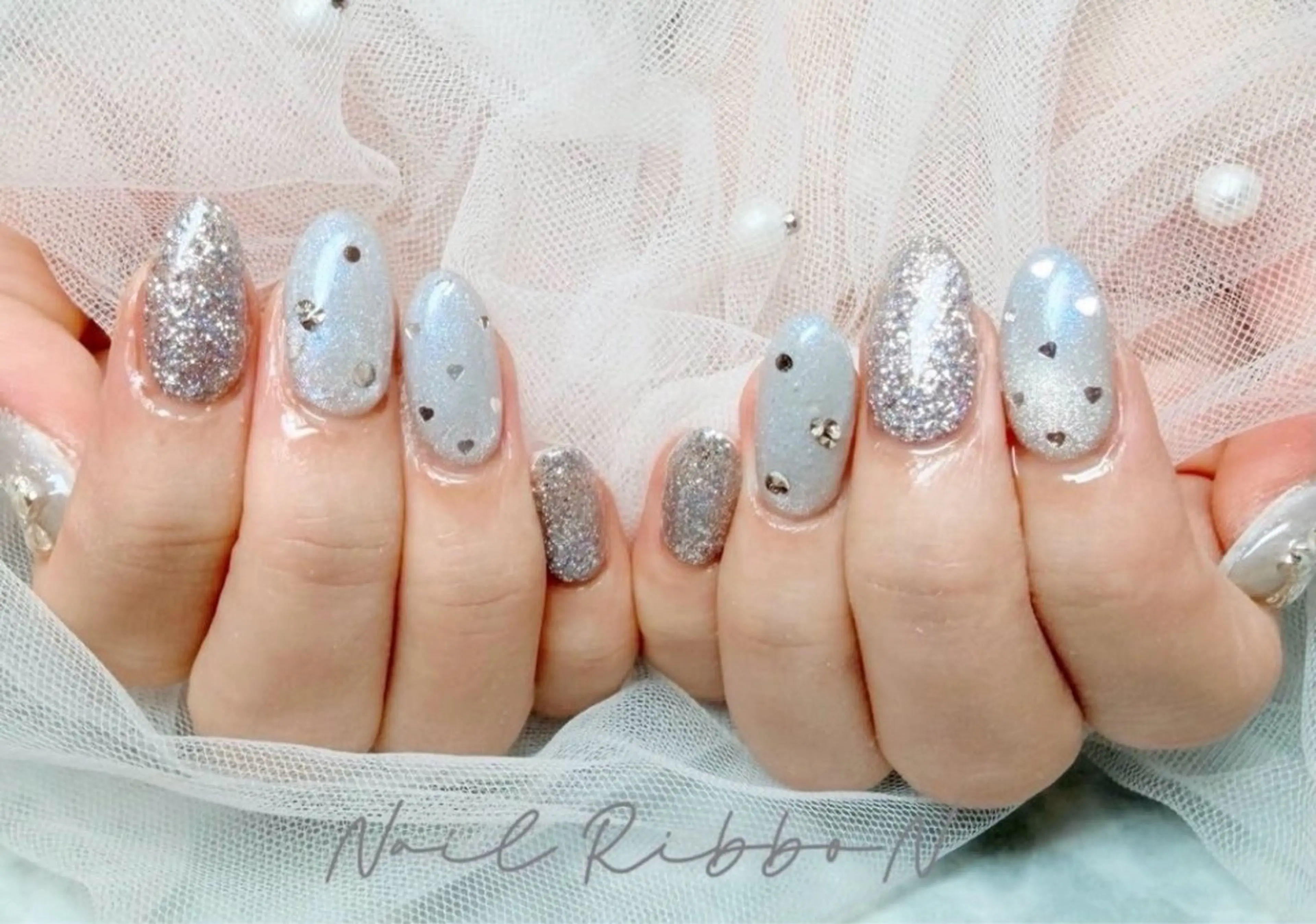 ネイル ハンドネイル ネイルリボン 堀川のネイルデザイン