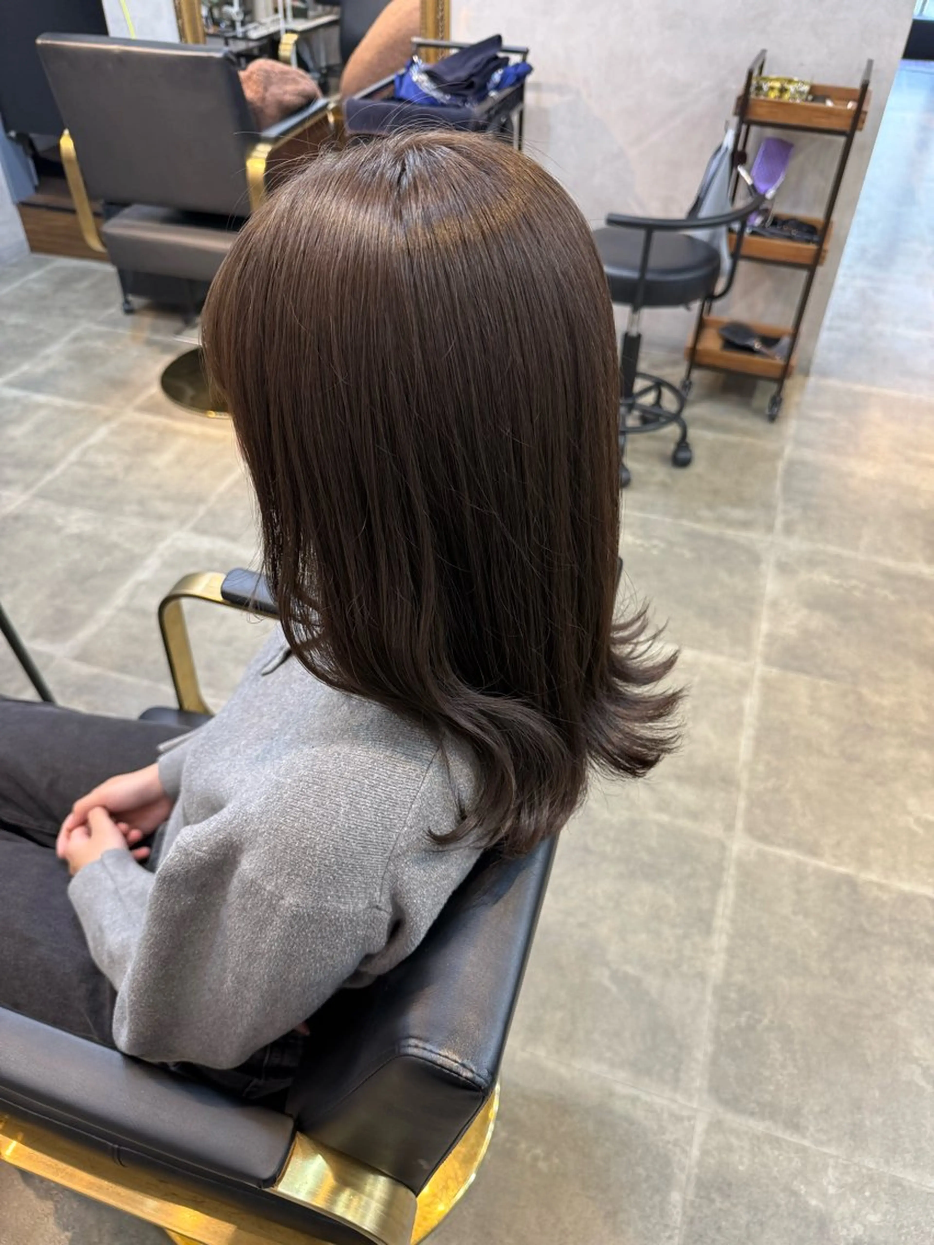 セミロング カラー グレージュ オリーブグレージュ オリーブグレー ヘアカラー maco /カラー・縮毛矯正のヘアスタイル