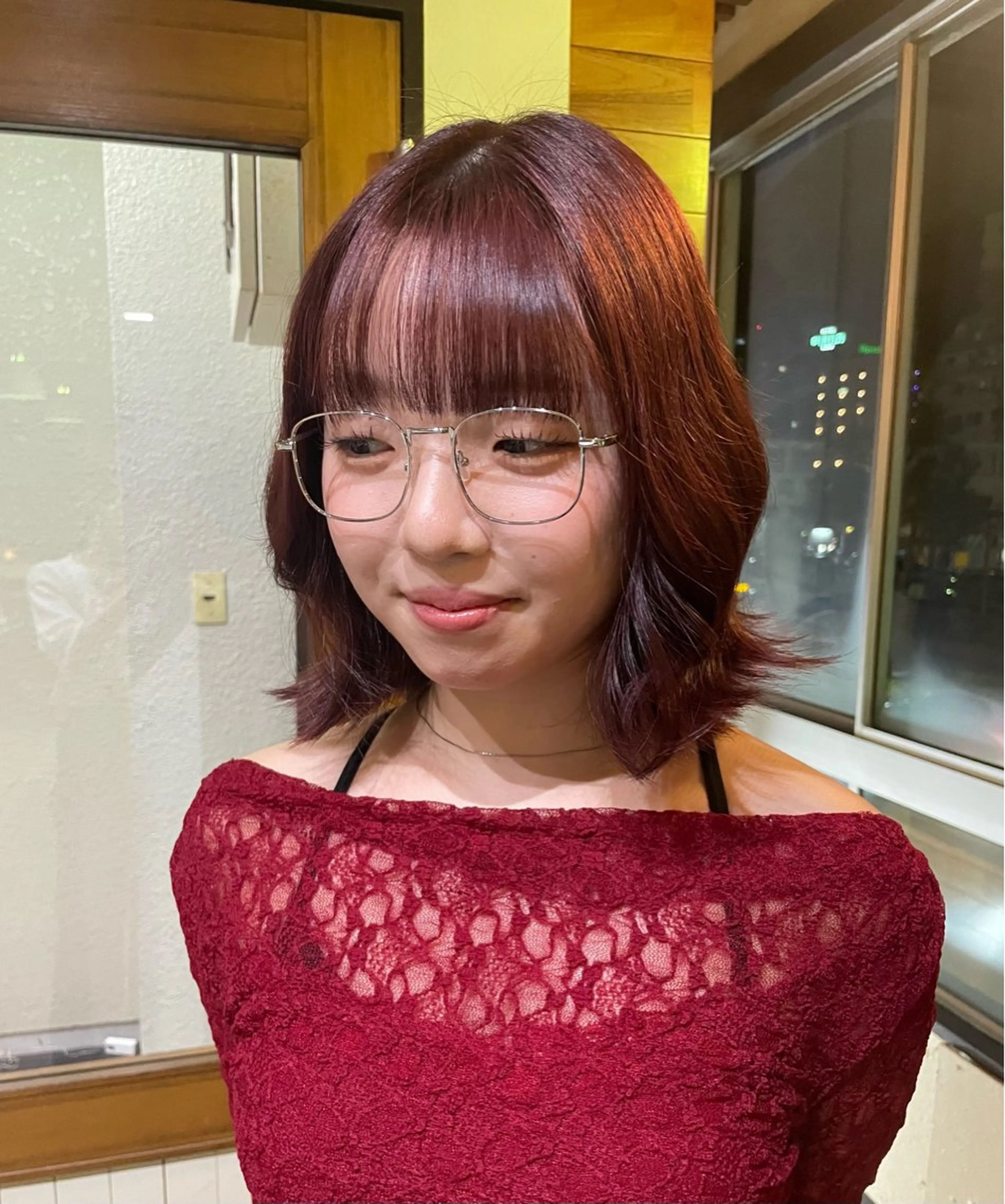 【暖色color 🍑】血色感・ツヤ感up！（ブリーチなし）＋トリートメントの写真