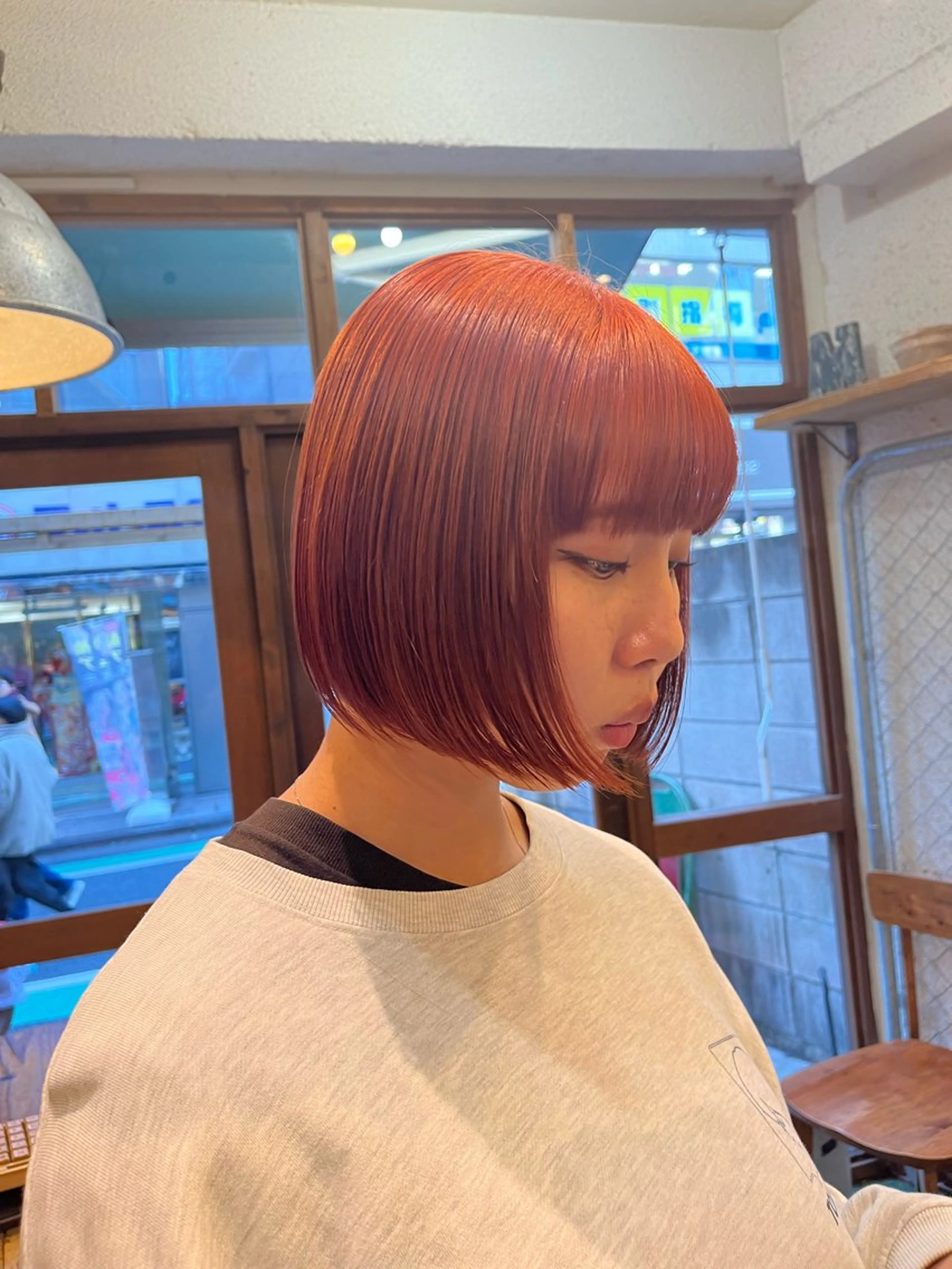 ミディアム カラー カット ヘアカラー トリートメント ボブ/レイヤー/ ハッシュカット/河内のヘアスタイル