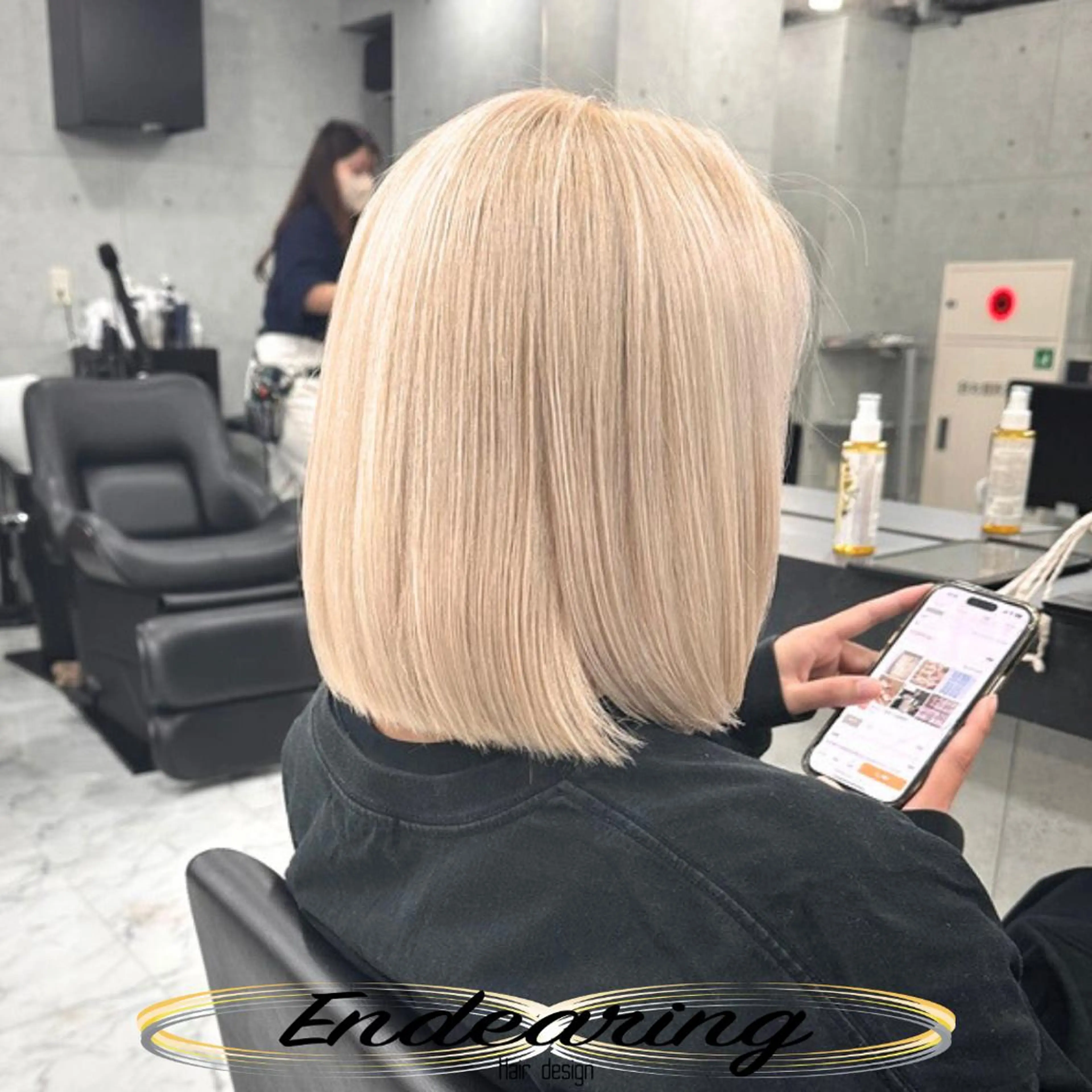 カラー ベージュカラー ブリーチ 透明感カラー ホワイトベージュ ボブ ヘアカラー Endearing 銀座/レイヤーカットのヘアスタイル