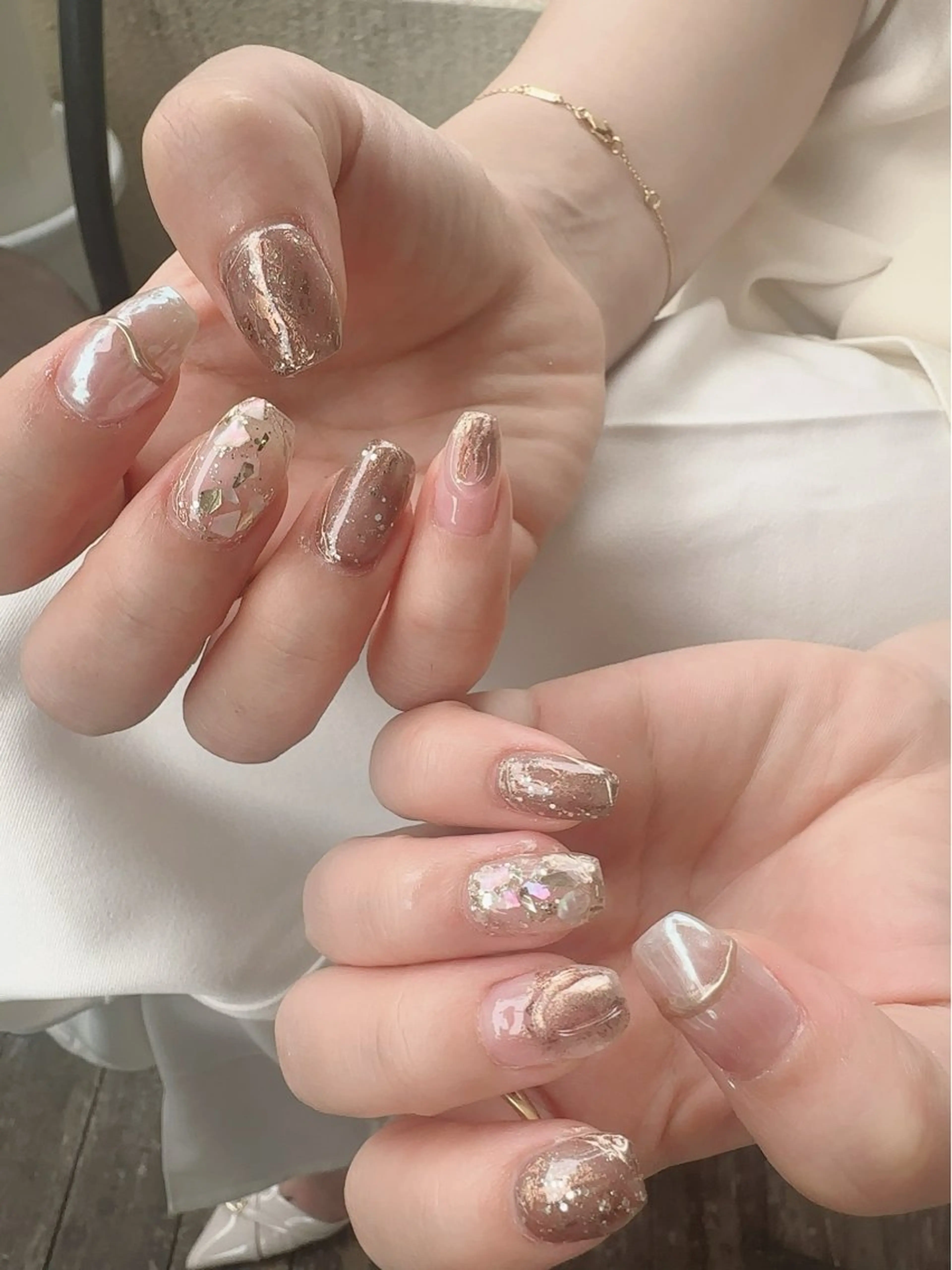 ネイル アートネイル 入学式 ハート マグネットネイル 持ち込み ハンドネイル Nailsalon Mimiy..♡のネイルデザイン