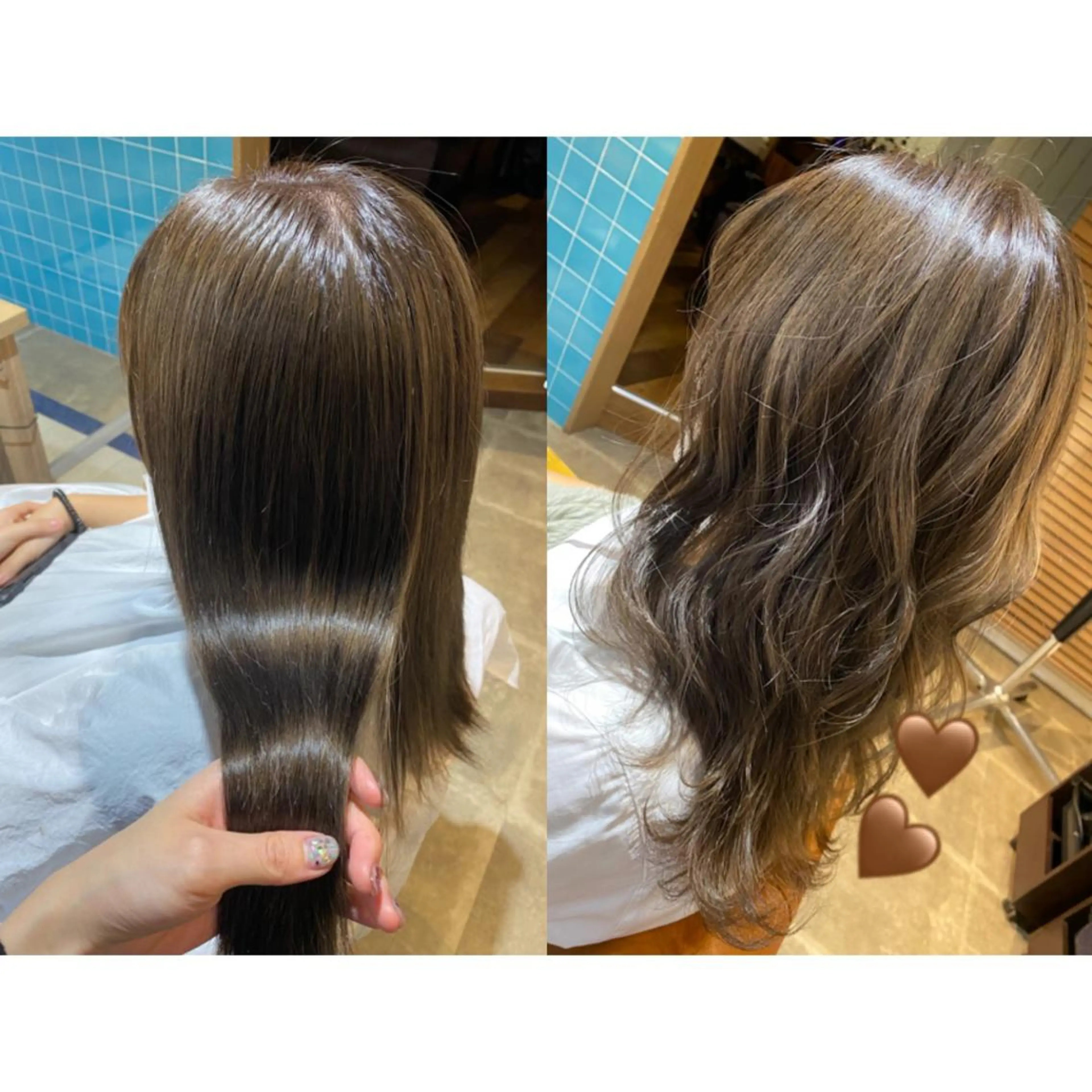 カラー ブリーチ グレージュ 🐻結んで可愛い hair EMI🐻のヘアスタイル