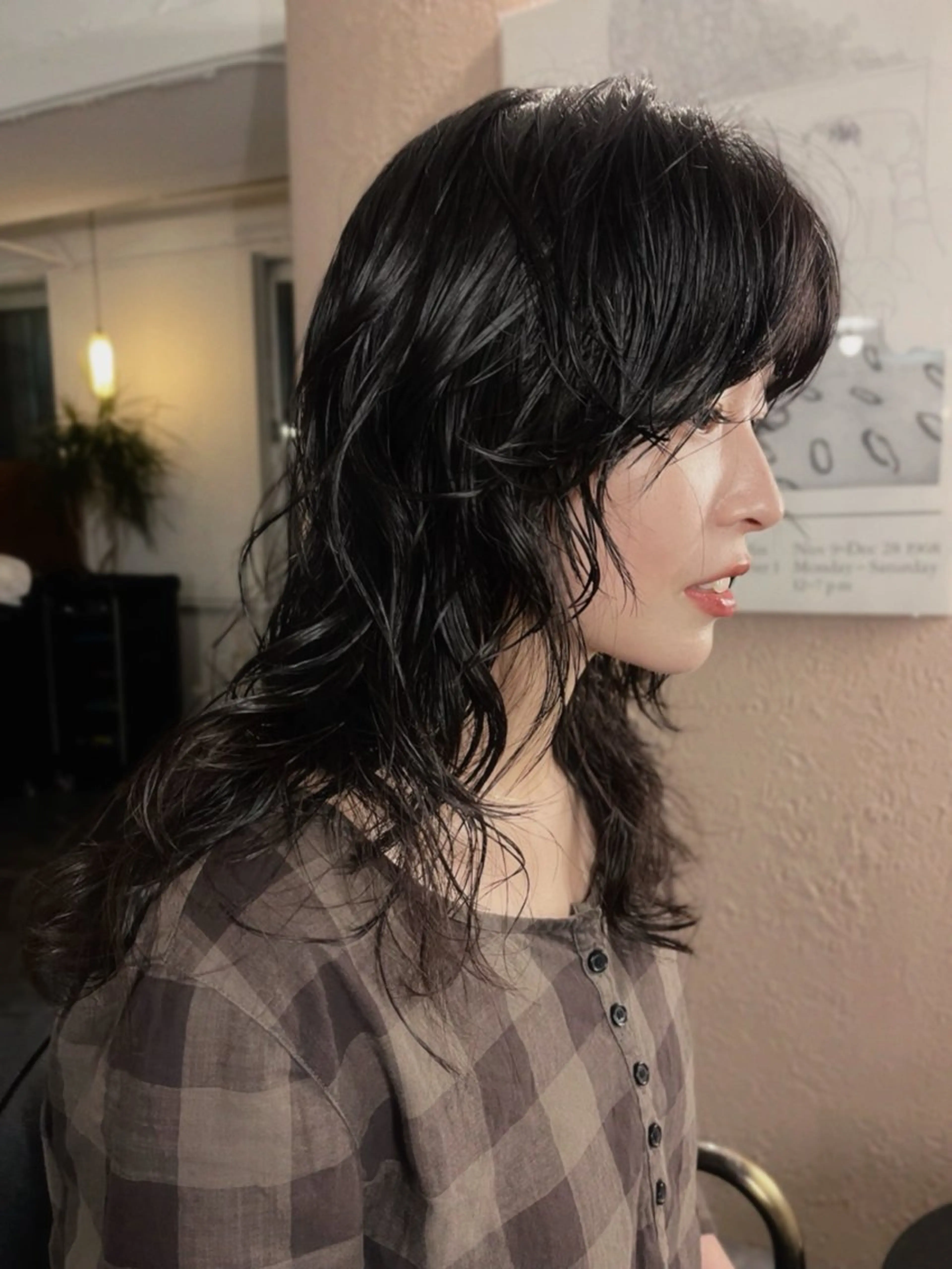 ミディアム レイヤー/ケアパーマ /ニュアンス/モードのヘアスタイル