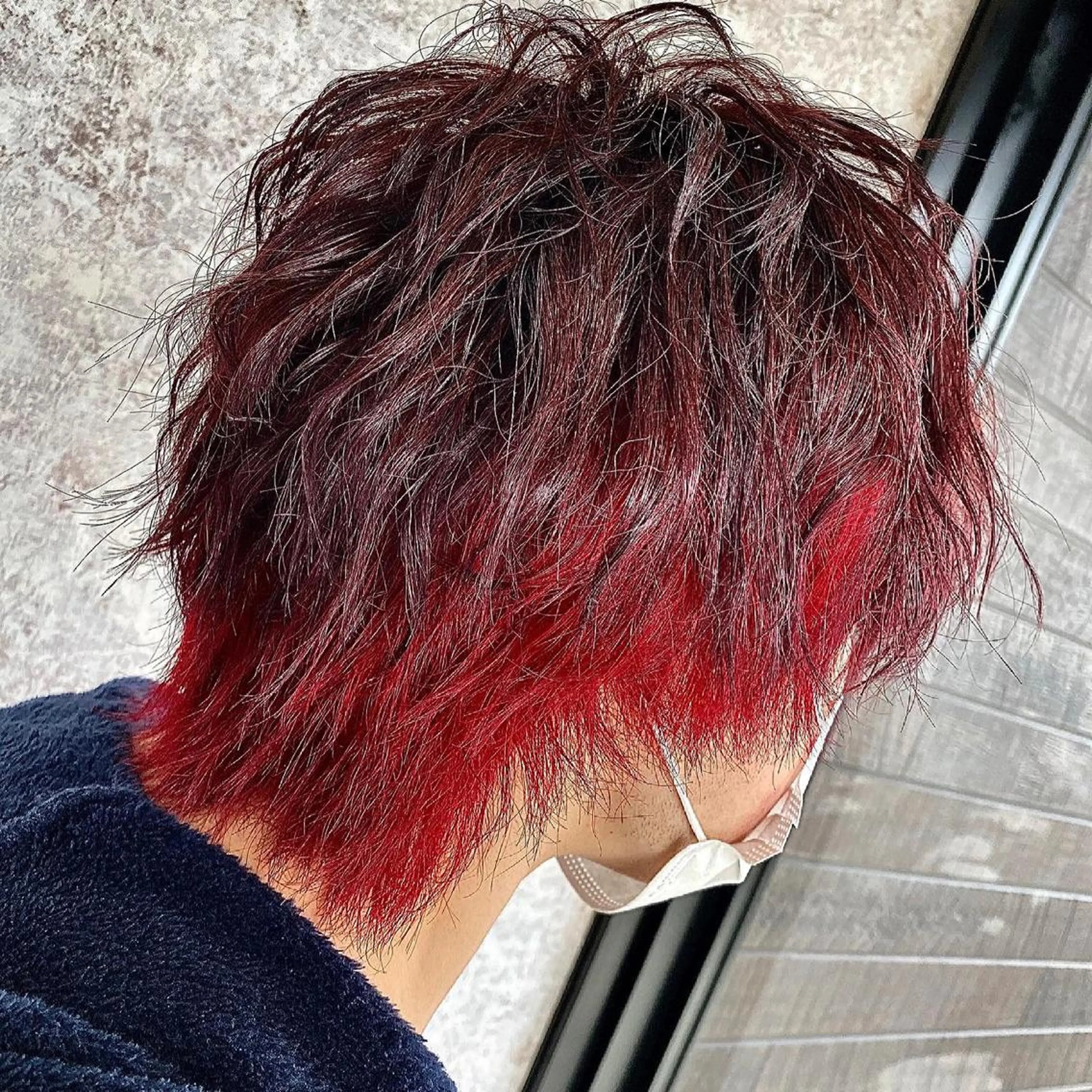 ショート カラー メンズ レッドカラー Kobayashi ハイライト/ショートのヘアスタイル