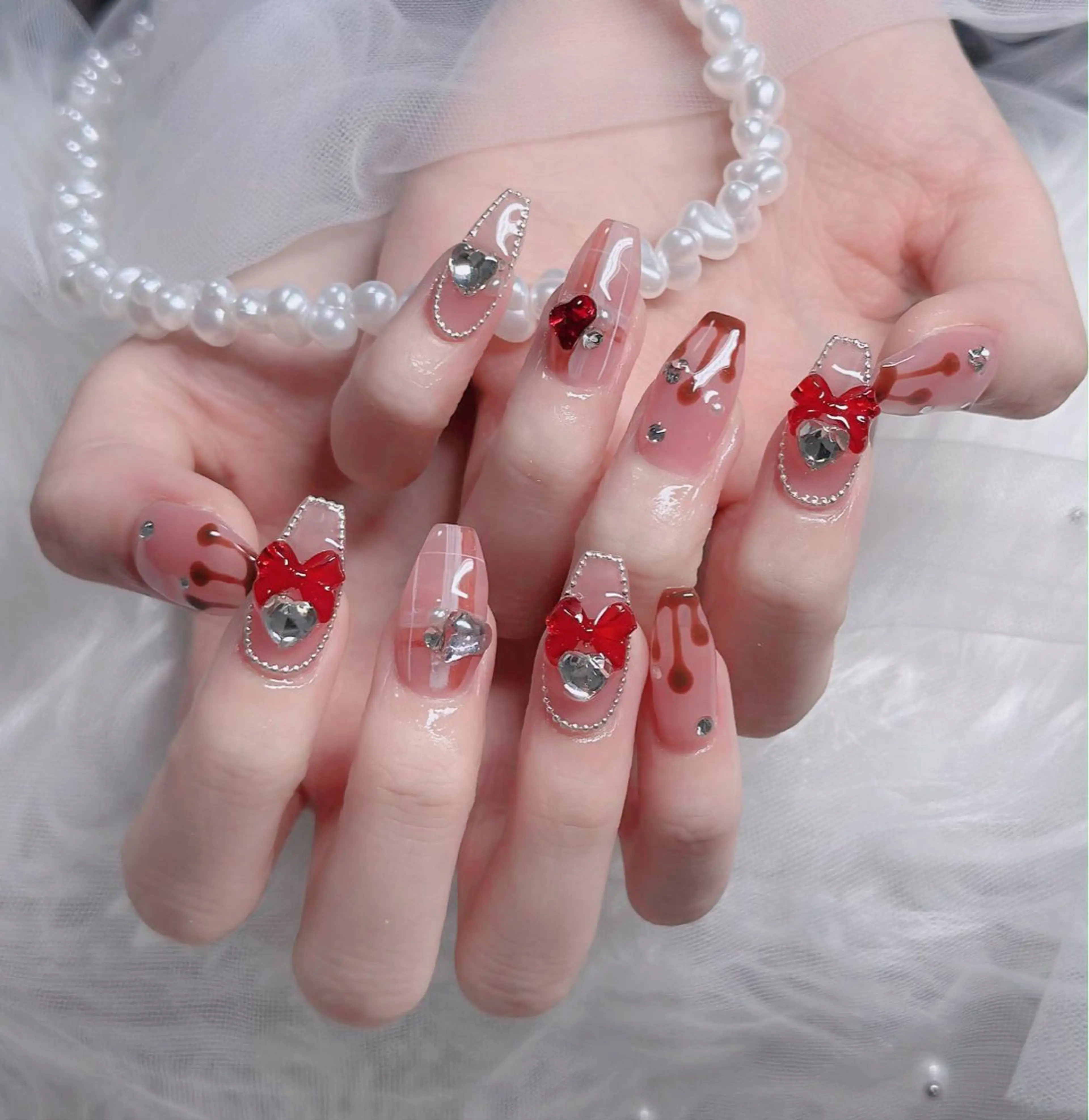 ネイル フレンチネイル ジェルネイル ハロウィン 韓国ネイル マグネットネイル ハンドネイル Hbaby nailのネイルデザイン