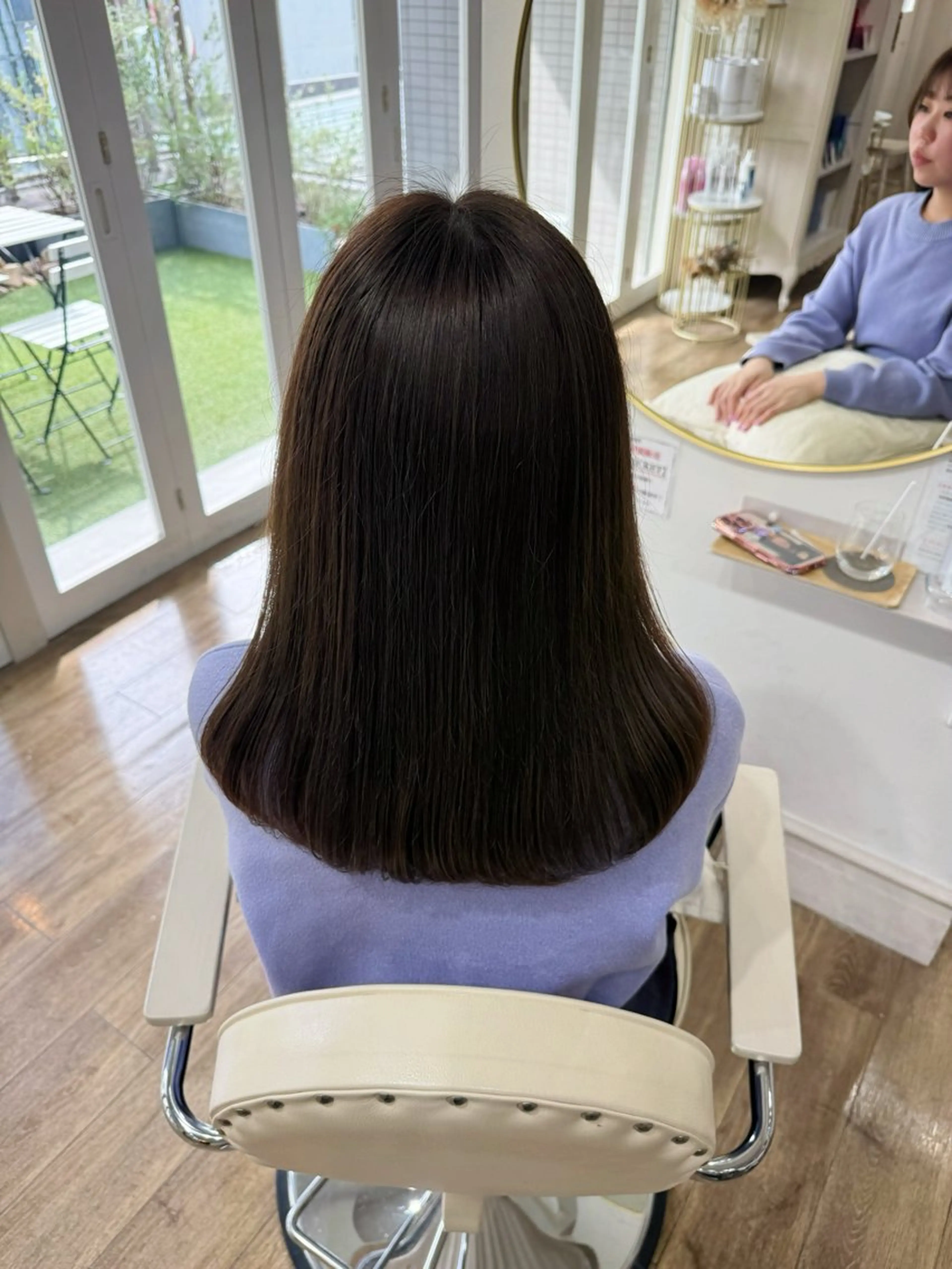 セミロング カラー ヘアカラー トリートメント Ria🌙*ﾟ 艶カラーのヘアスタイル