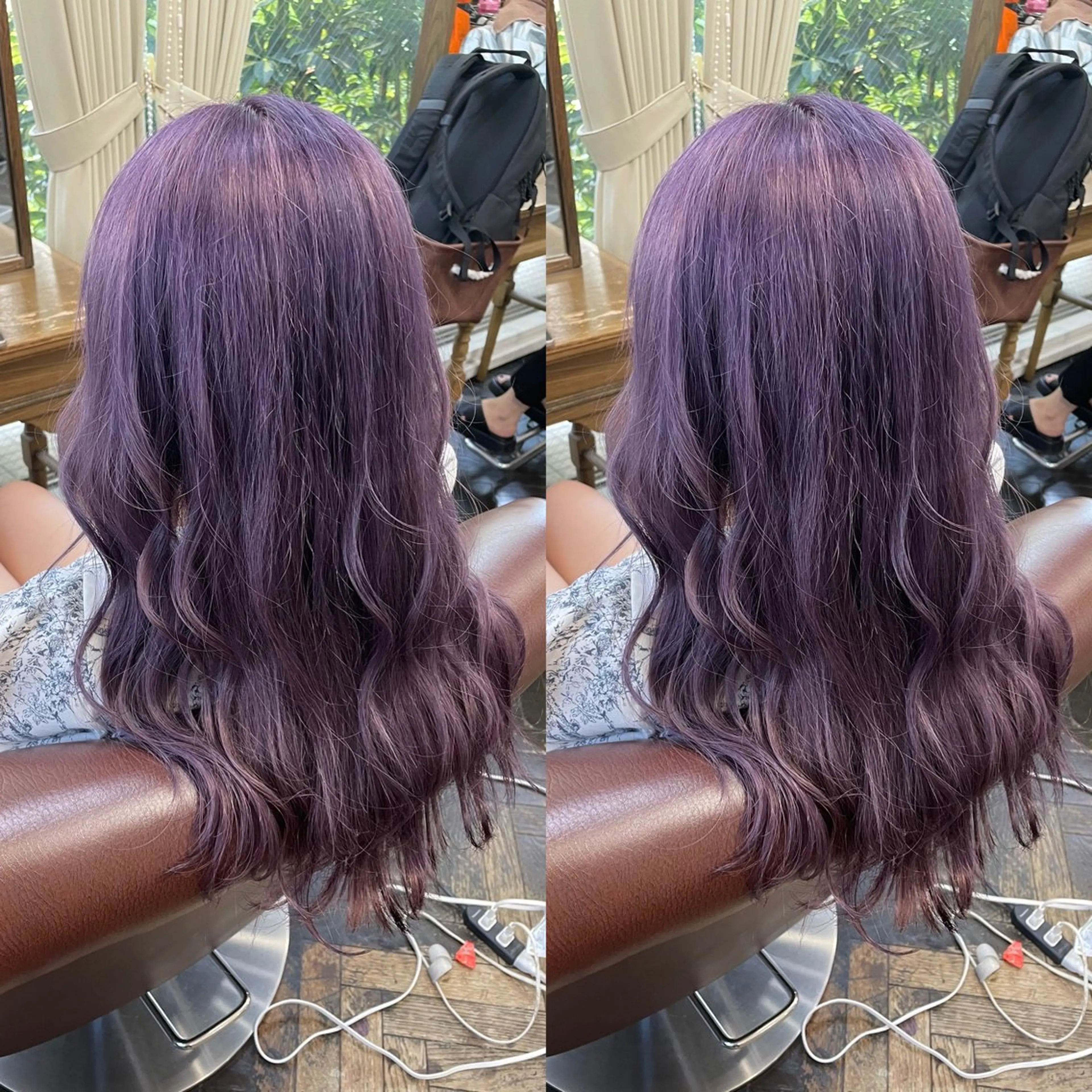 セミロング カラー ダブルカラー ピンクカラー パープルカラー 👑派手髪/カット 👑ANRYのヘアスタイル