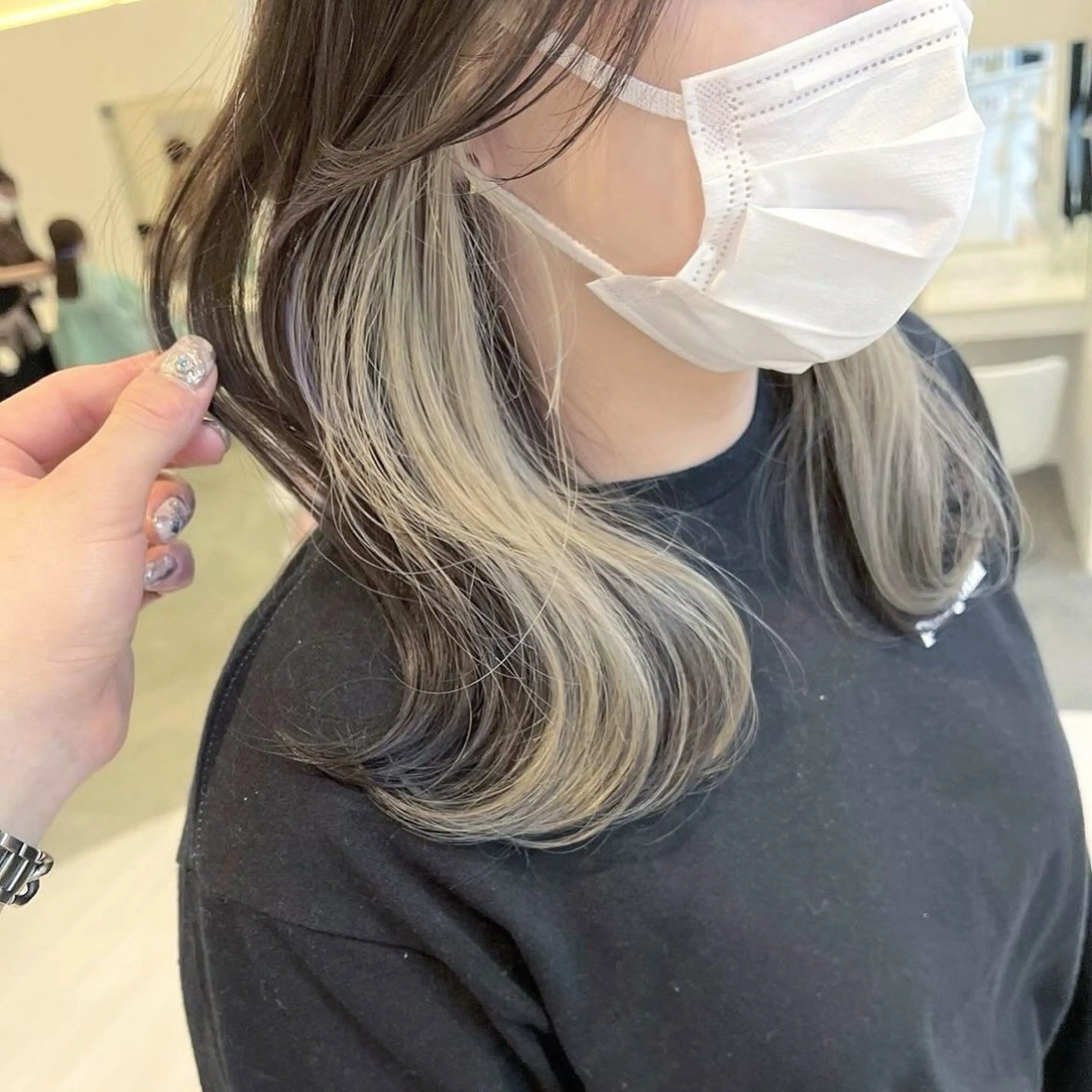 カラー ベージュカラー ブリーチ ホワイトベージュ ParveMix￤ 出石 菜々🥂のヘアスタイル