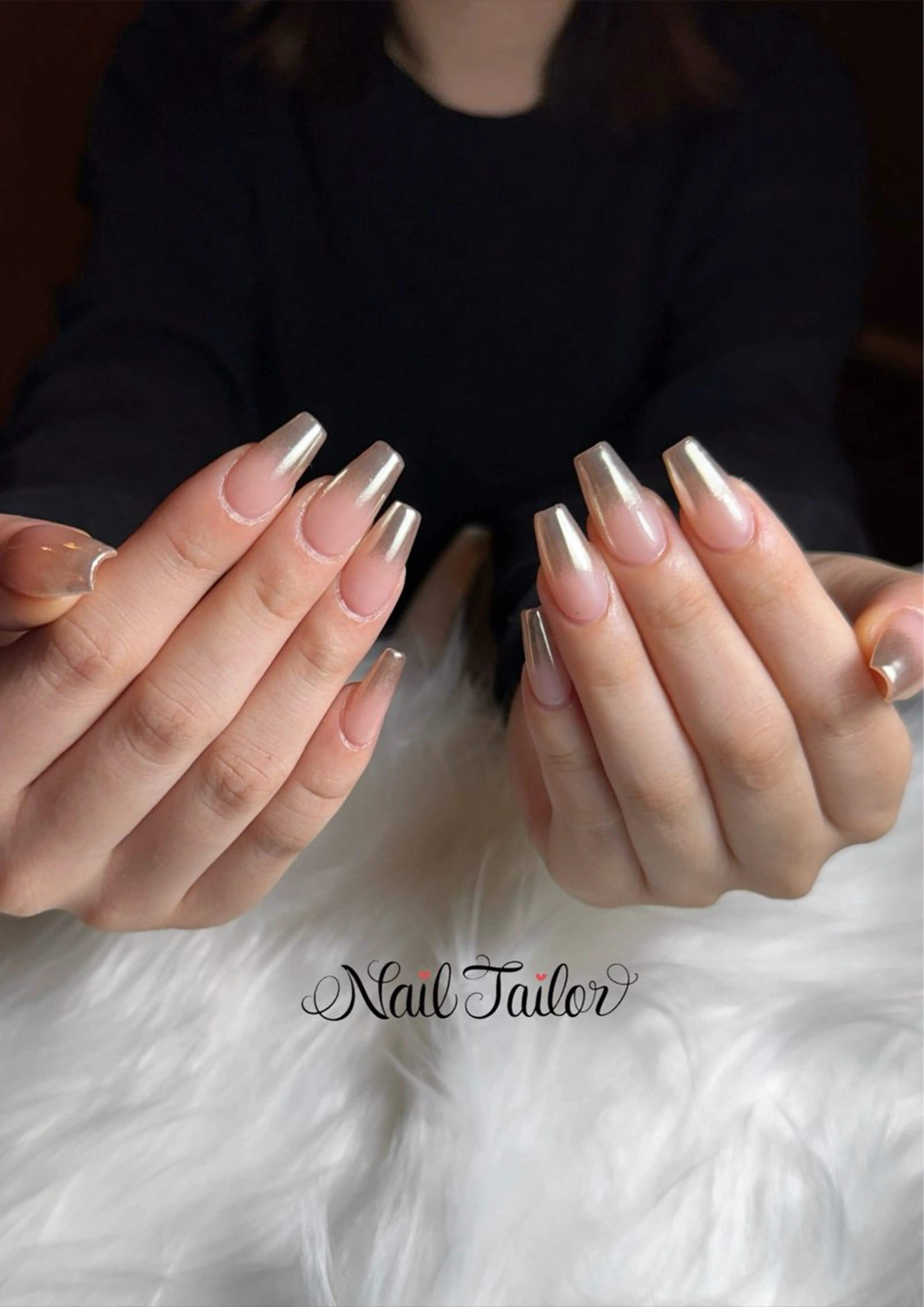 ネイル 長さ出し ミラーネイル オフィスネイル ワンカラーネイル スカルプネイル ハンドネイル NailTailor ネイルテイラーのネイルデザイン