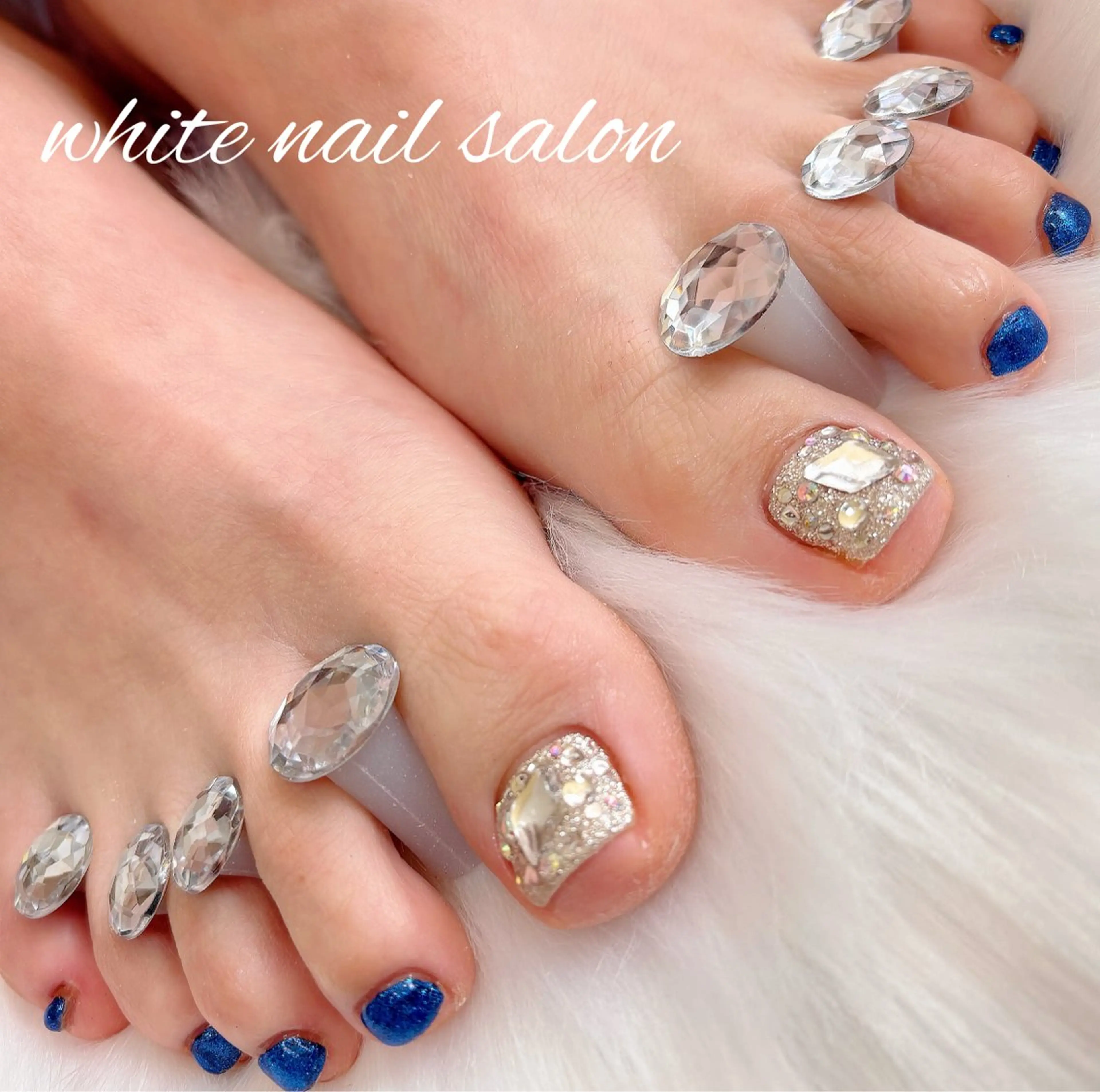 ネイル フットネイル ラメ(グリッター) 持ち込み フットネイル white nail salonのネイルデザイン