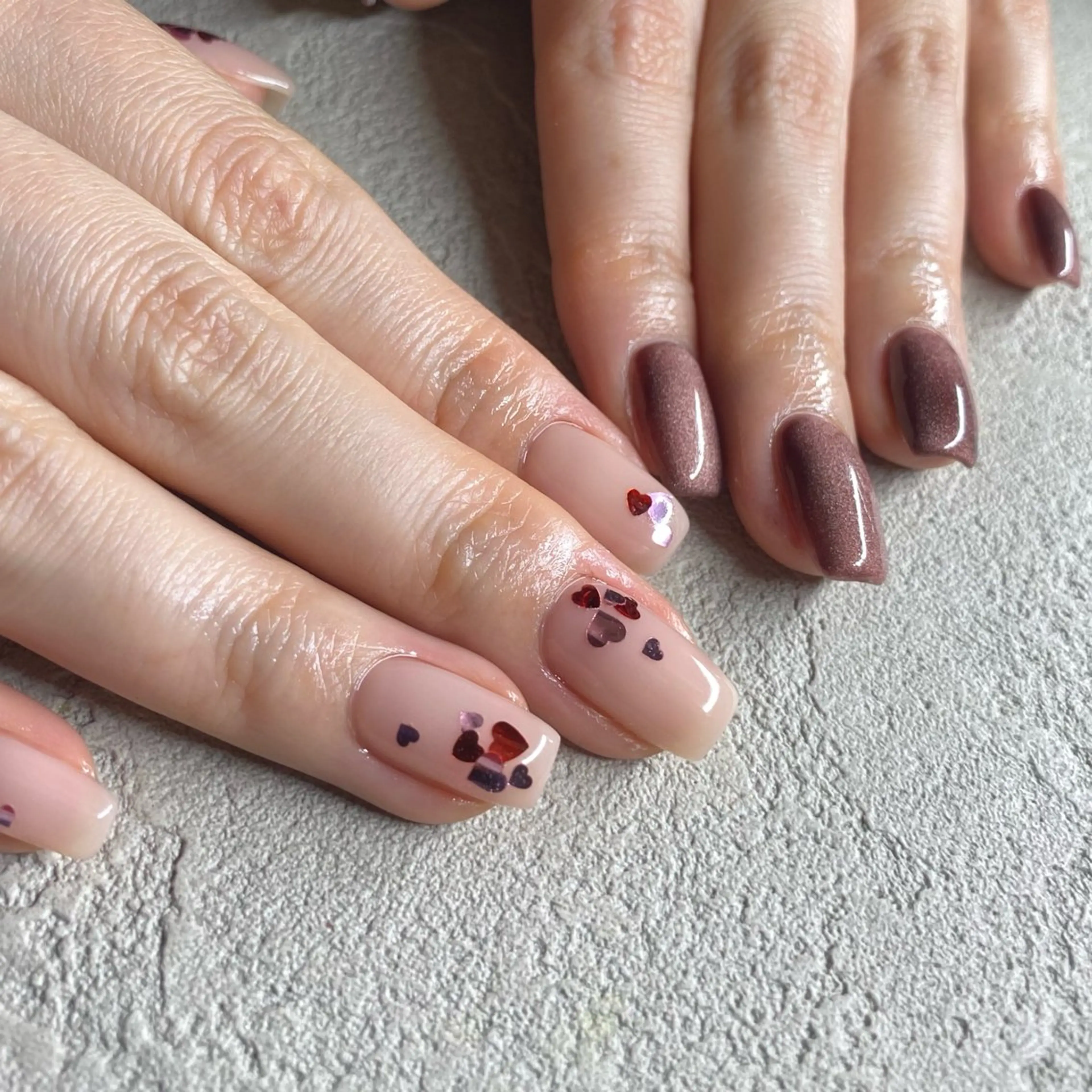 ネイル アートネイル ニュアンスネイル 冬ネイル ハンドネイル 山田 貴子のネイルデザイン