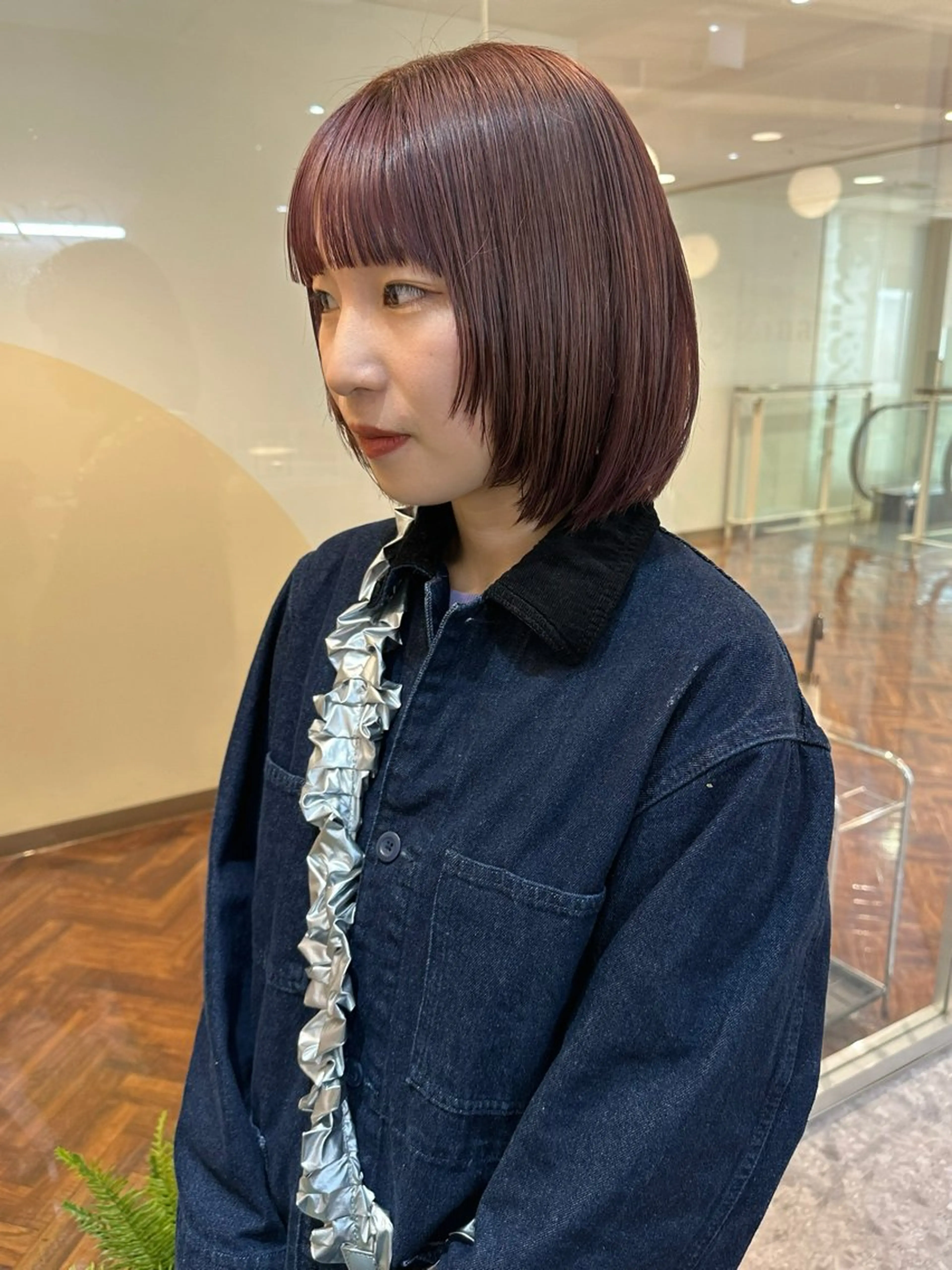 ミディアム カラー ボブレイヤー ラベンダーカラー ピンクカラー ピンクラベンダー ボブ ヘアカラー レイヤー/ボブ/ 顔周り/yukinaのヘアスタイル