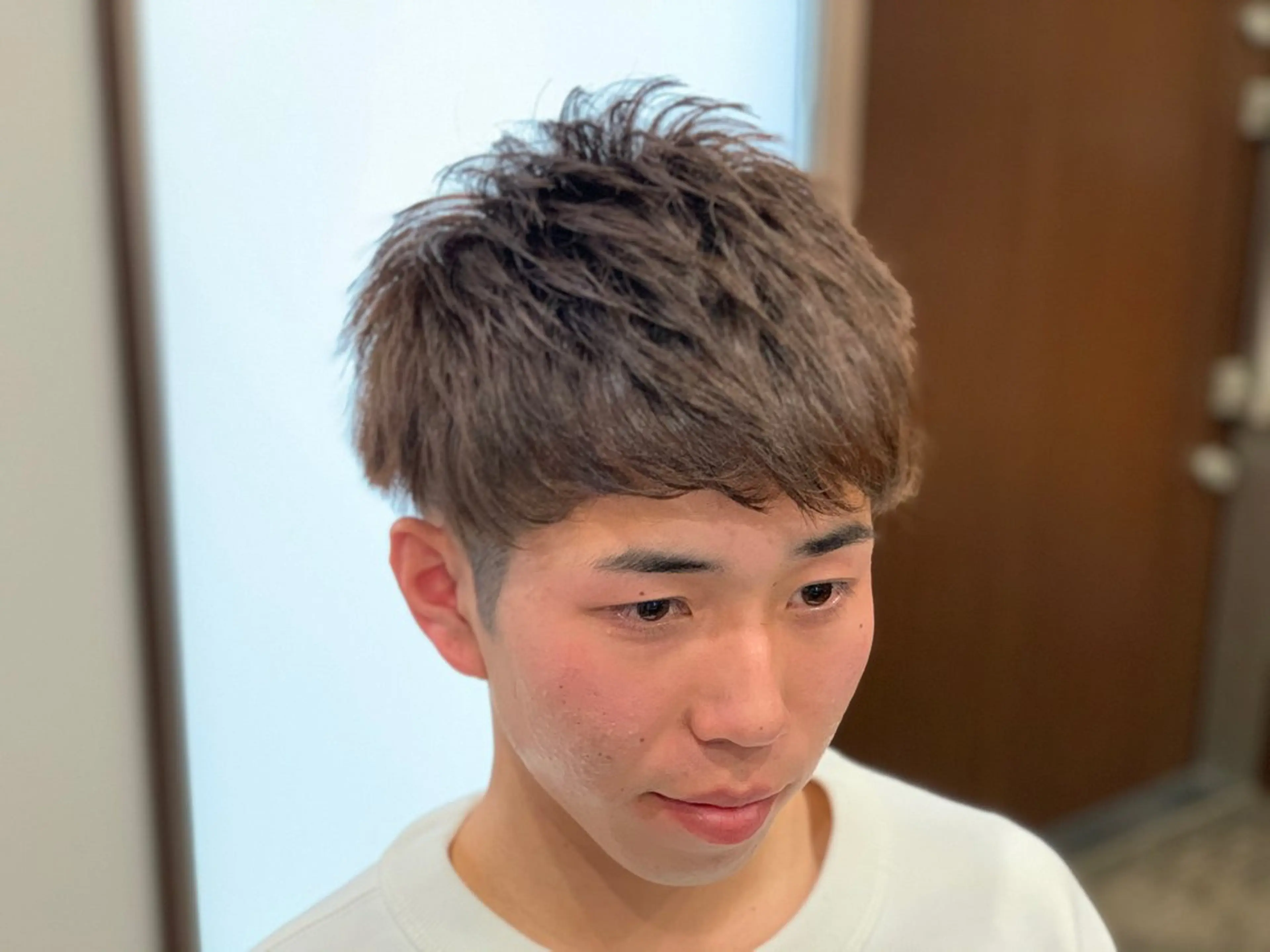 ショート カラー メンズ 学生（メンズ向け） ブラウンカラー 学生 ショートヘア 早川 太貴のヘアスタイル