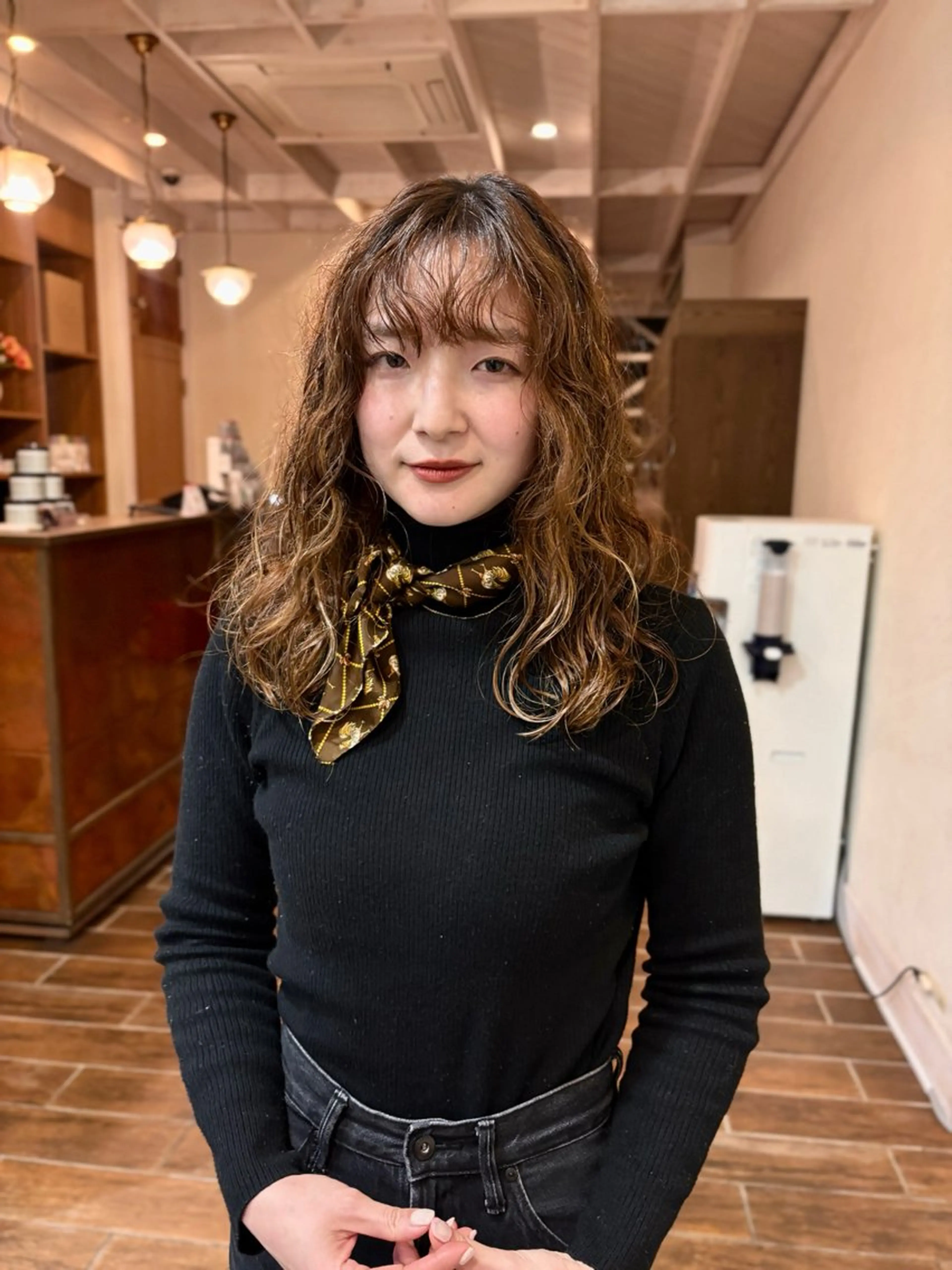 セミロング パーマ セミロングパーマ パーマ ハイトーン/デザイン カラー/るいのヘアスタイル