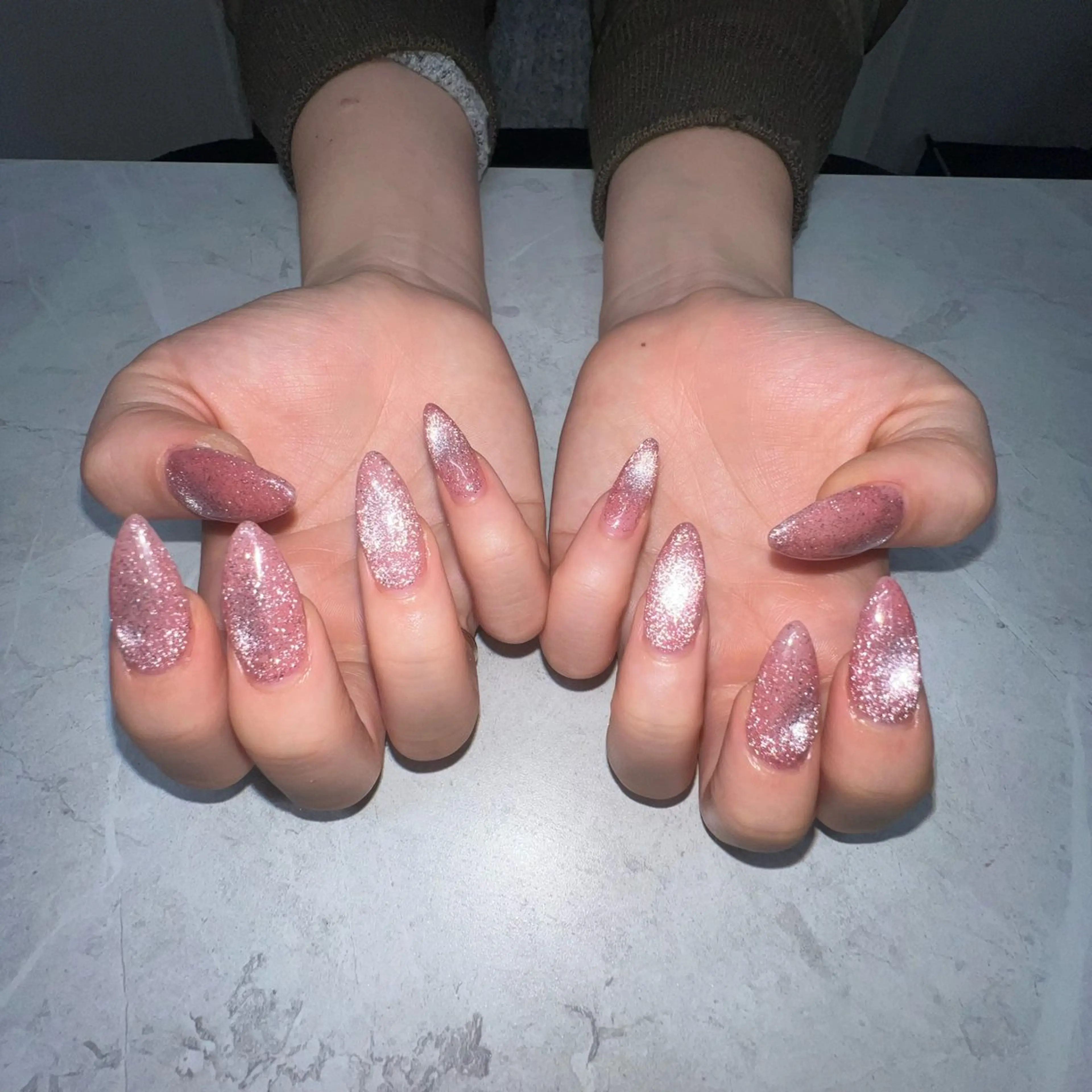 フレンチ、ラメ、マグネット、ミラー（オフあり）の写真