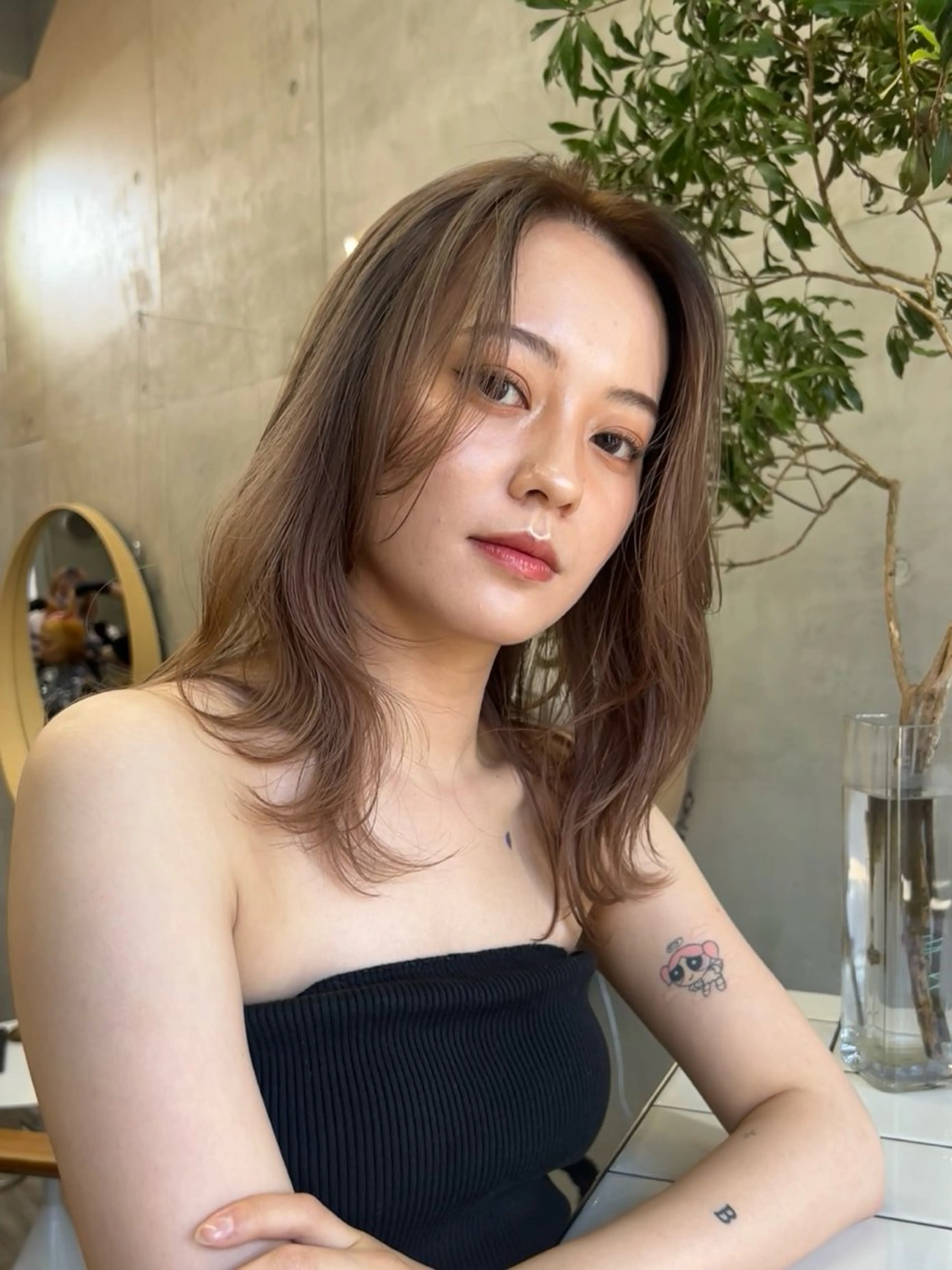 セミロング カラー ベージュカラー ブリーチ ケアブリーチ 透明感カラー ダブルカラー カット 🤎𝐌𝐚𝐨⌇ お悩み解決美容師🤎のヘアスタイル