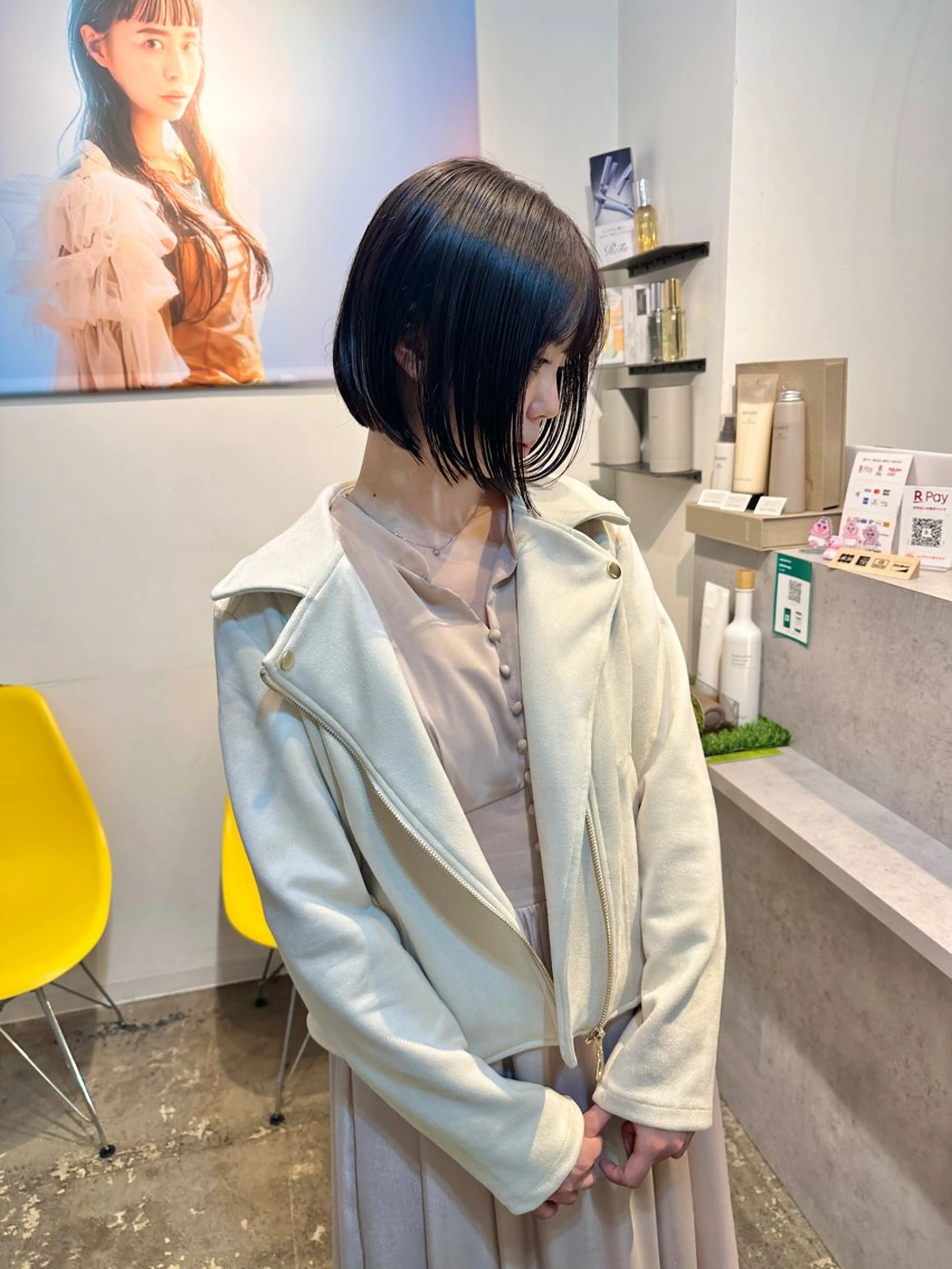 ショート カット ヘアカラー ボブ/ぱつっとボブ/ 谷口 海星のヘアスタイル