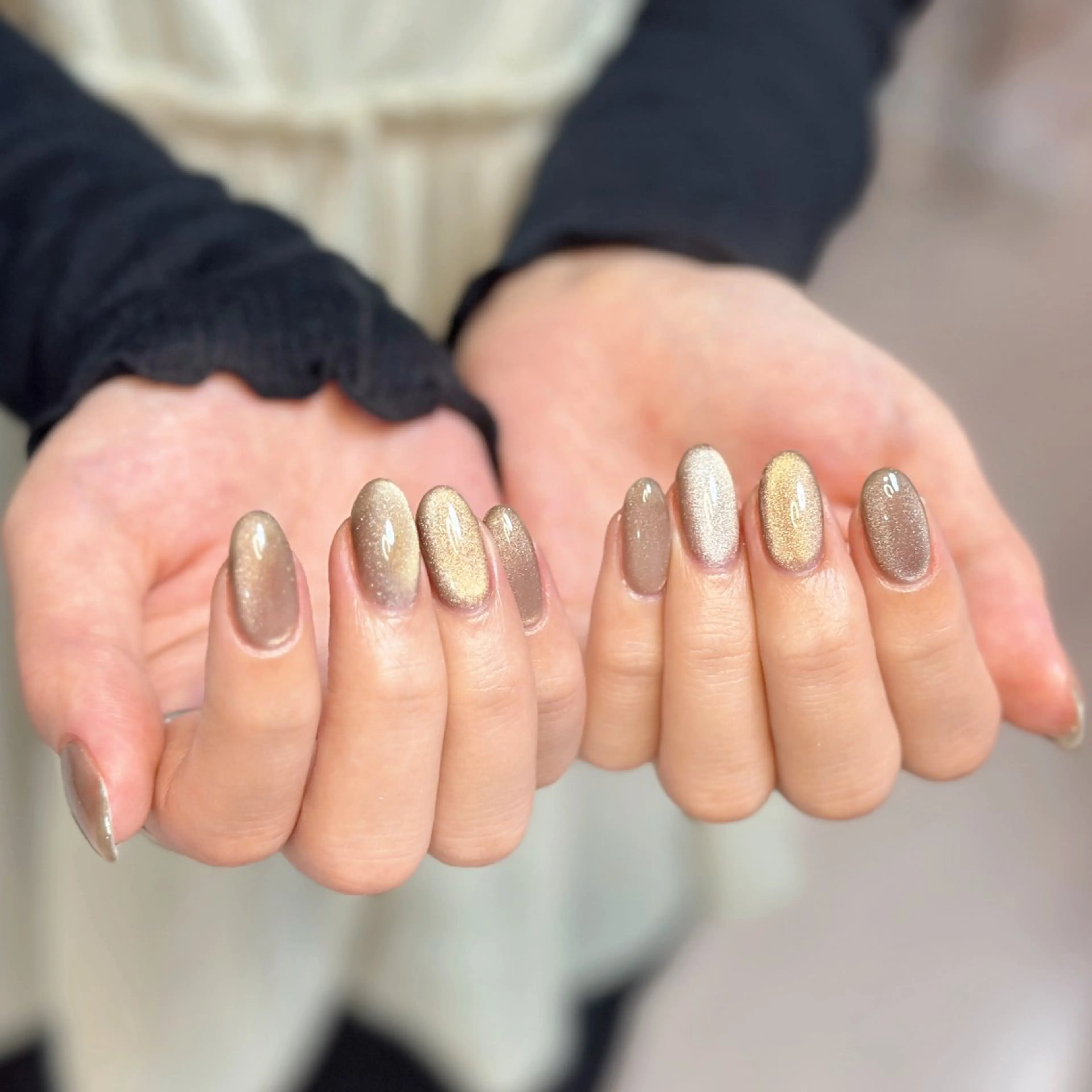 ネイル アートネイル オーロラネイル チークネイル フレンチネイル ガラスフレンチ 🎀YooLi Nail salonのネイルデザイン