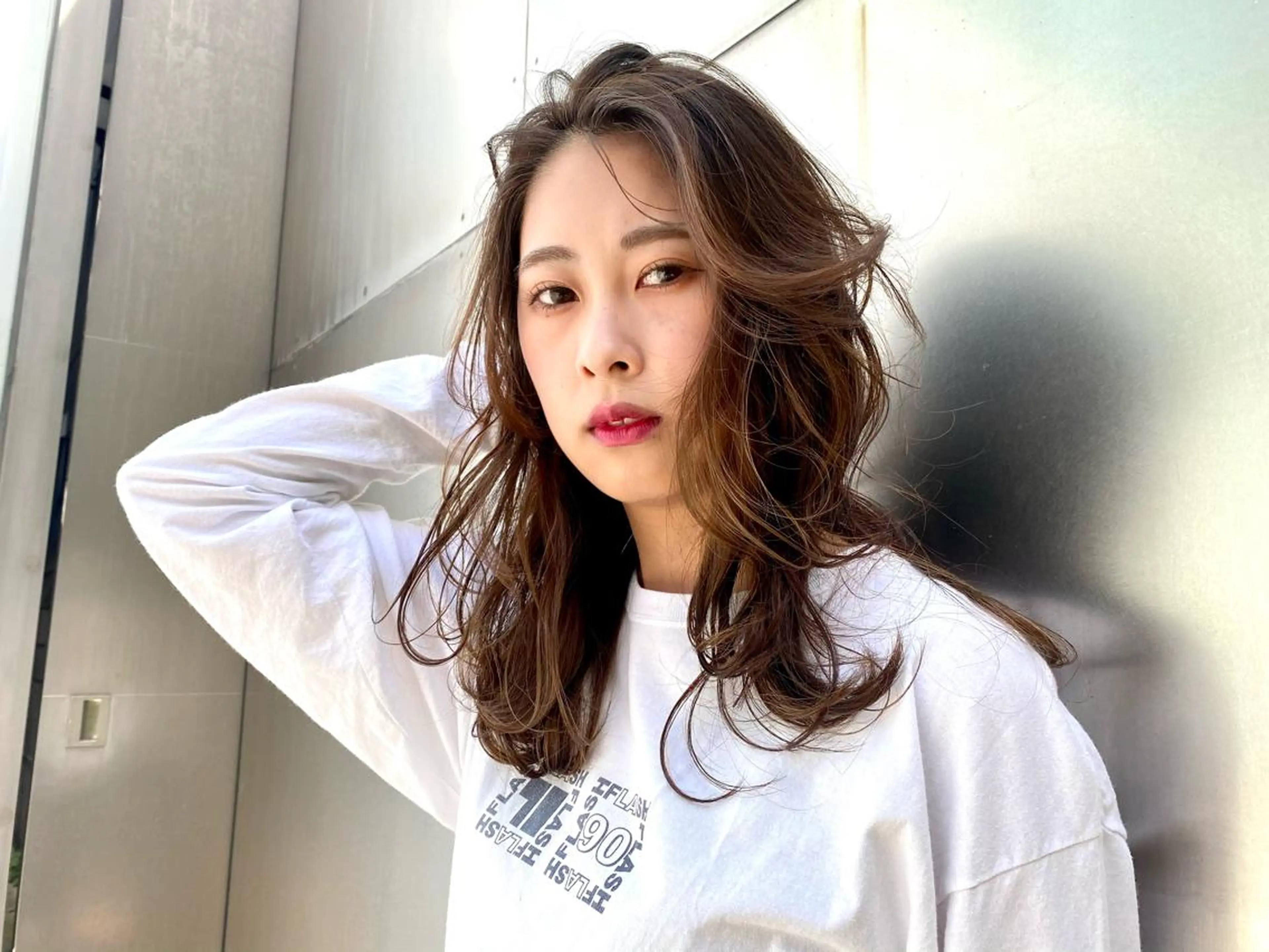 ミディアム カラー パーマ ハイライトカラー ハイライト カット ヘアカラー トリートメント 松尾謙佑【ハイライト LEDエクステ】のヘアスタイル