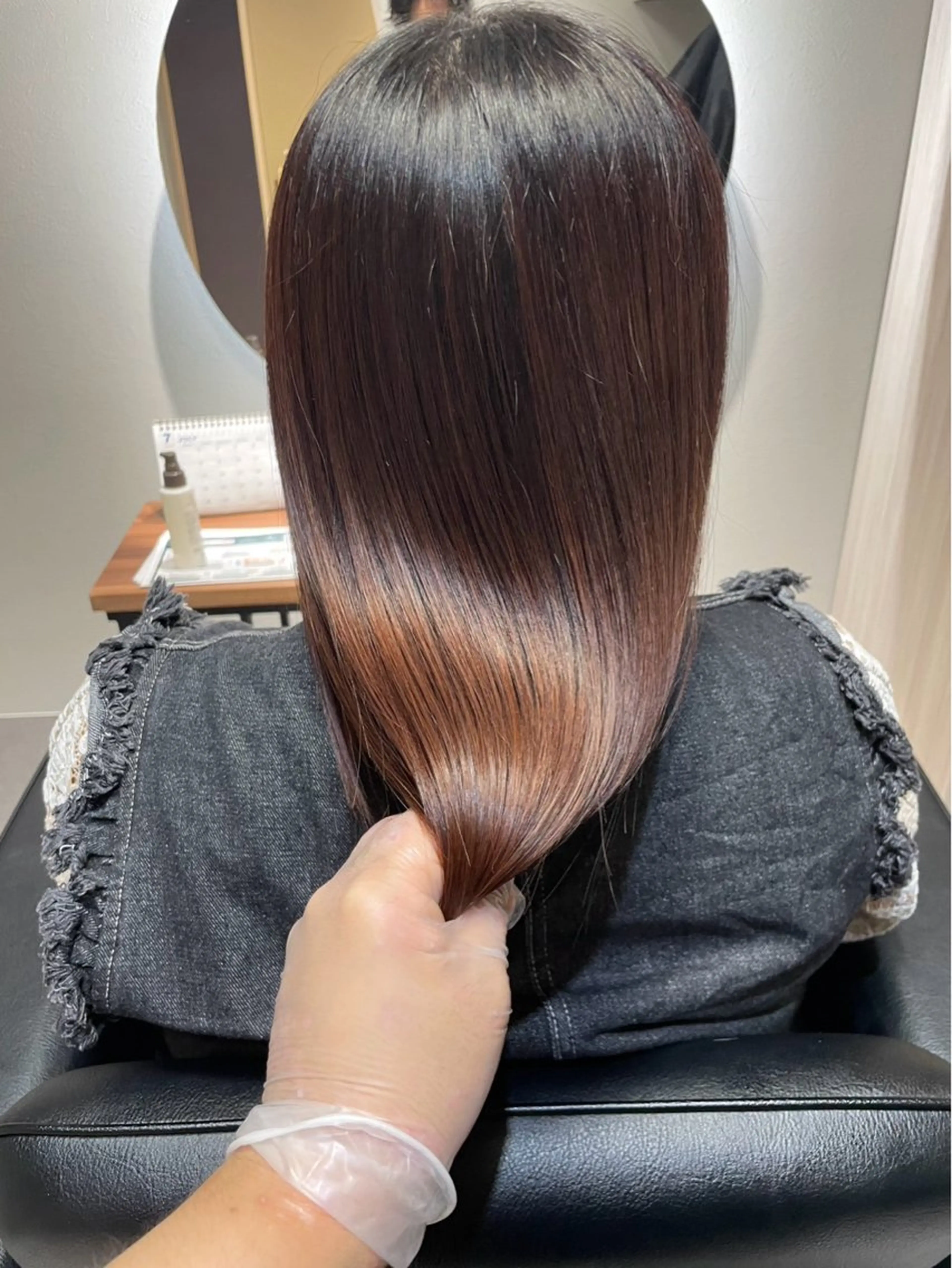 ロング カラー ヘアカラー トリートメント かんた /百道浜・髪質改善のヘアスタイル