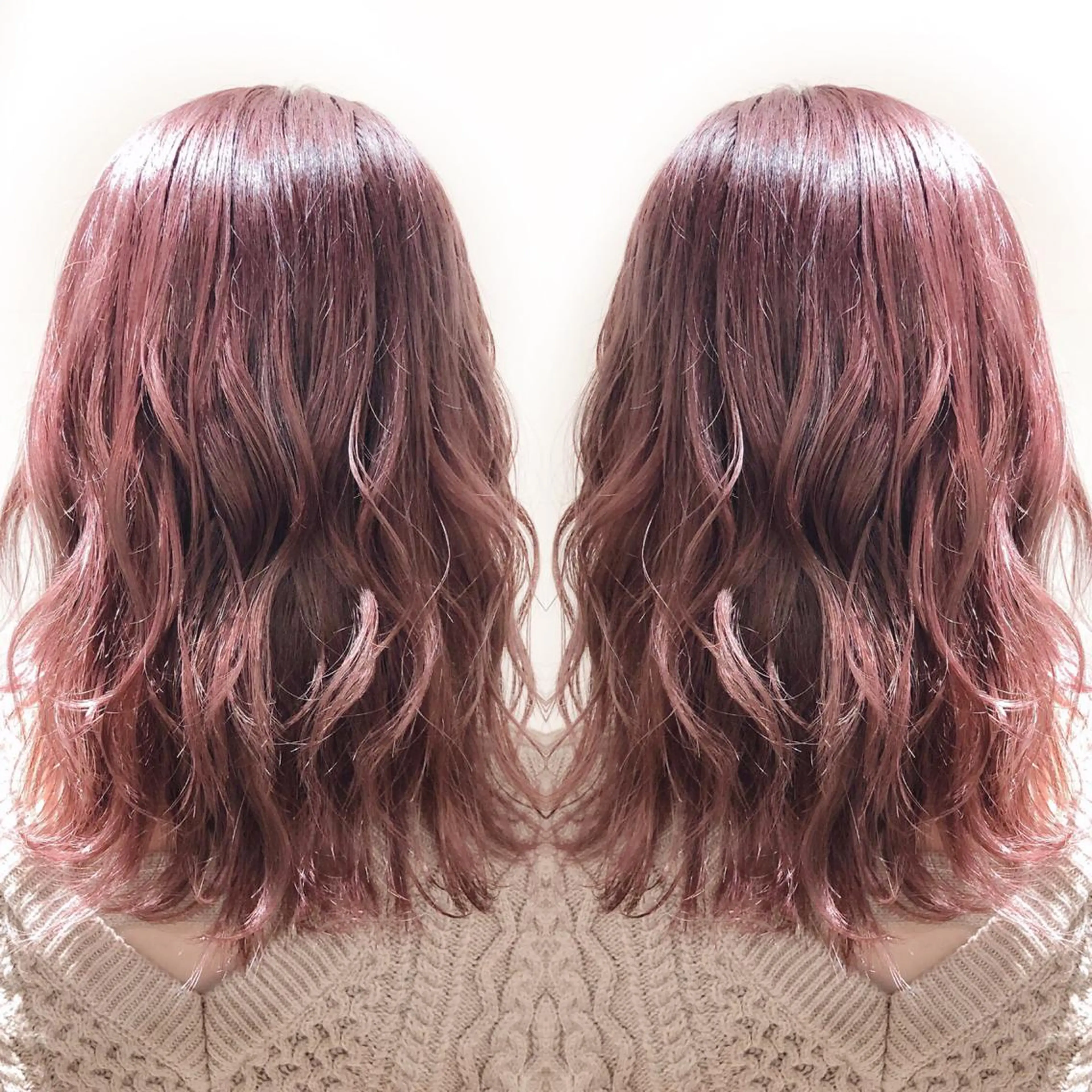 ミディアム カラー バレイヤージュ グラデーションカラー ラベンダーカラー ピンクカラー ピンクラベンダー ご予約 宜しくお願いします！のヘアスタイル