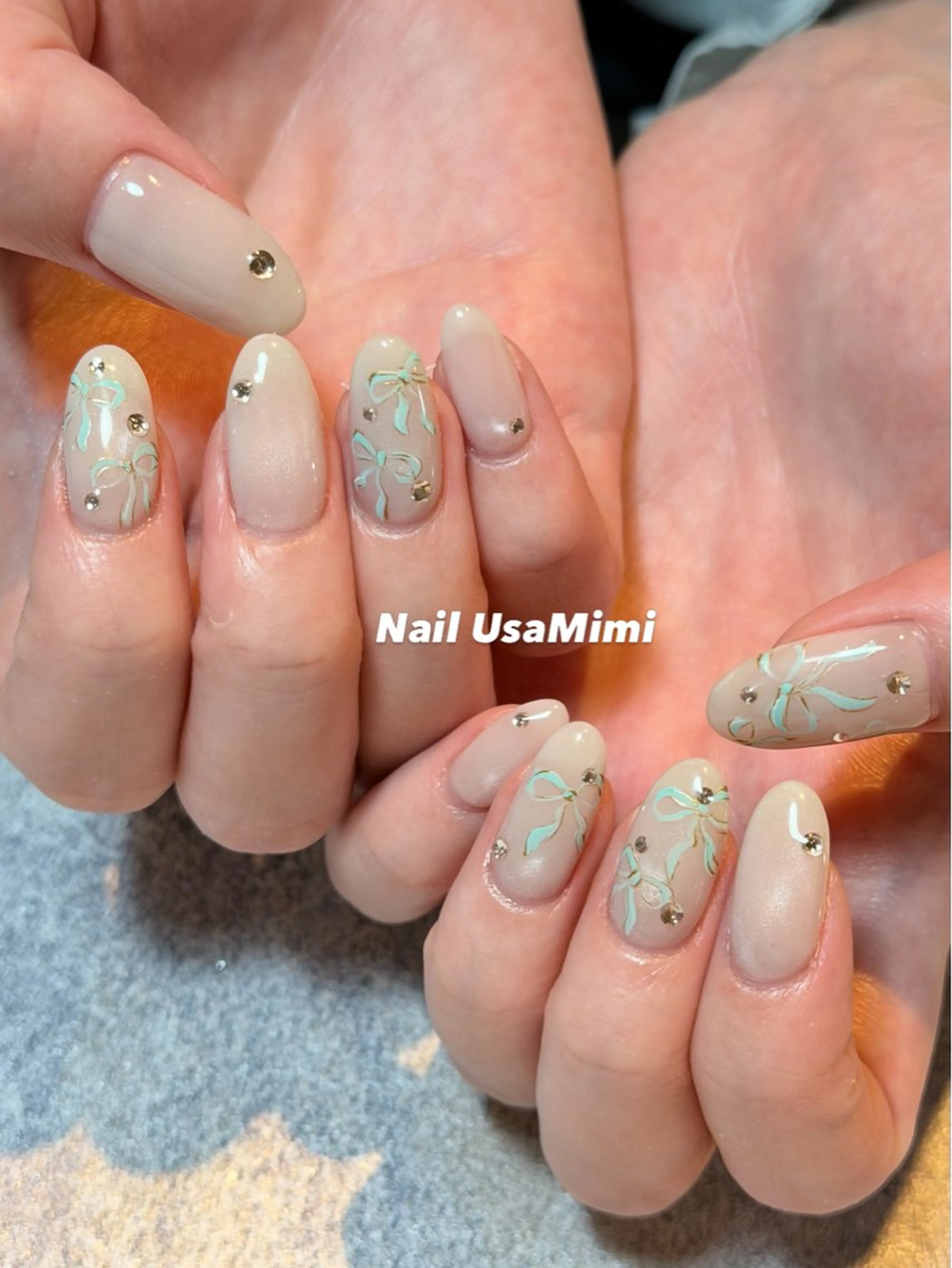 ネイル アートネイル ジェルネイル キラキラネイル オフィスネイル 春ネイル ハンドネイル Nail Usa Mimi ASAKOのネイルデザイン