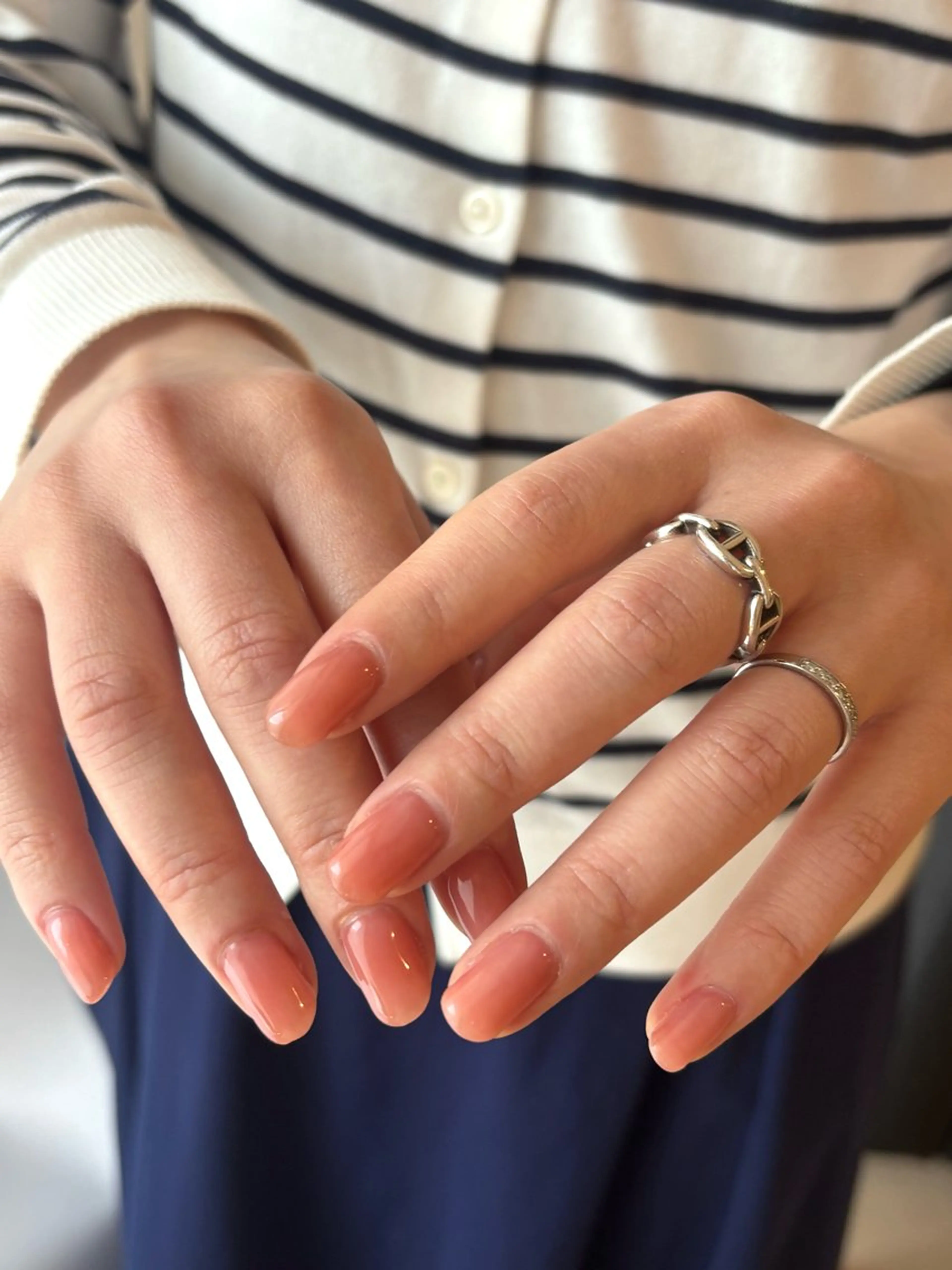 ネイル ブラウン ピンク ハンドネイル Elio 国泰寺のネイルデザイン