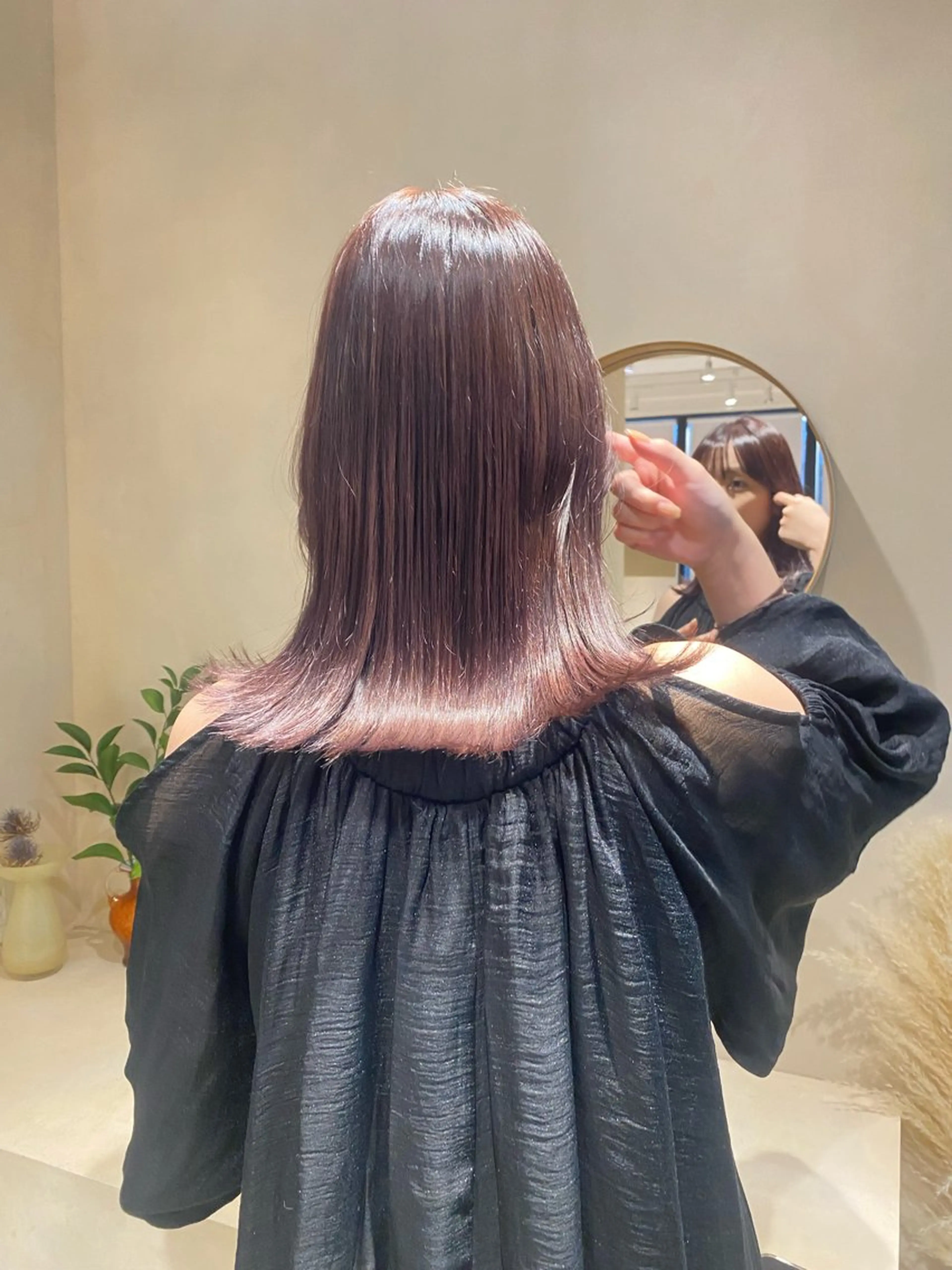 ミディアム カラー ボブ/ミニボブ 透明感カラーkadoのヘアスタイル