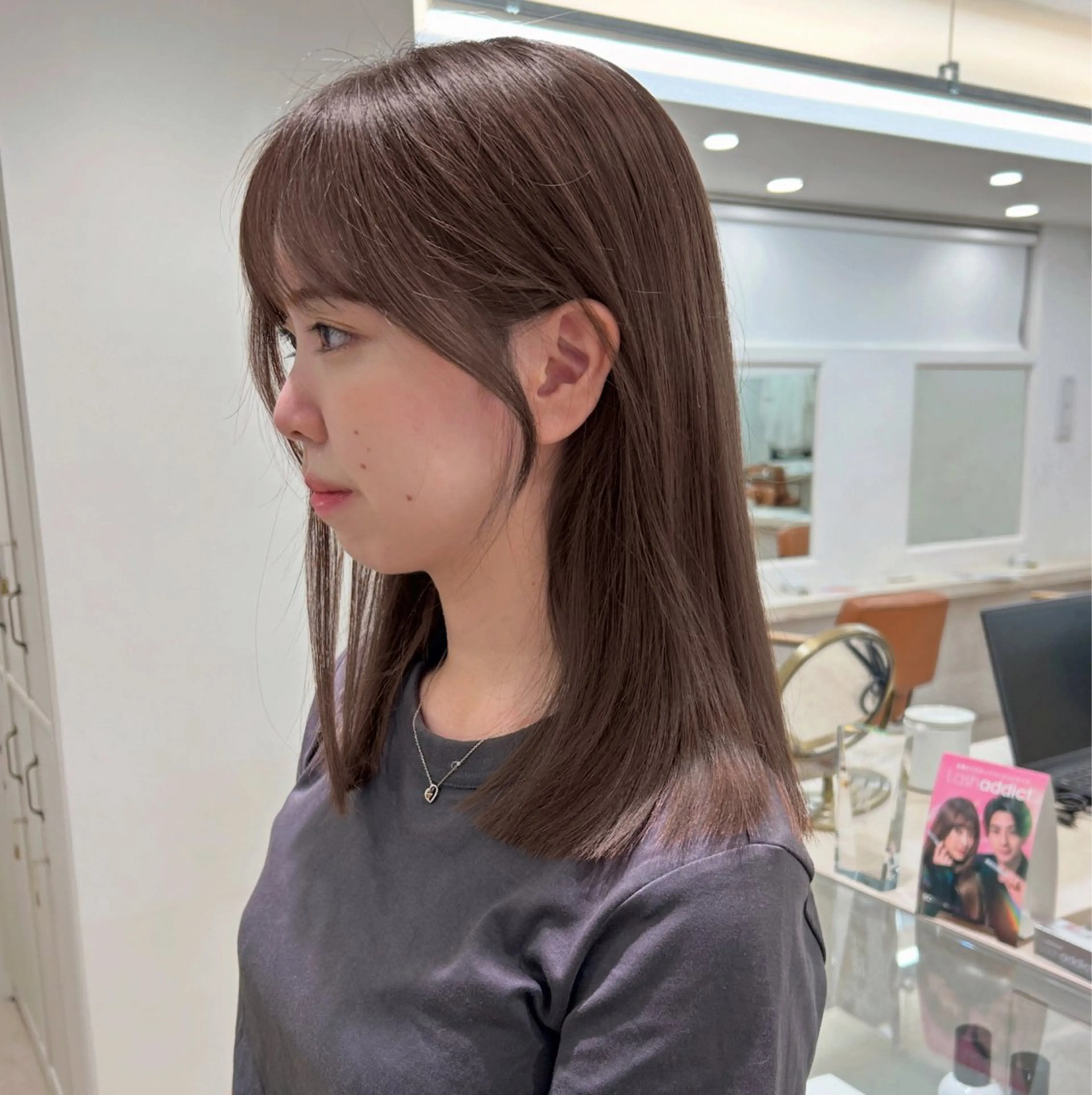 ミディアム カラー カット ヘアカラー トリートメント 透明感/ベージュ /kazui🐈のヘアスタイル