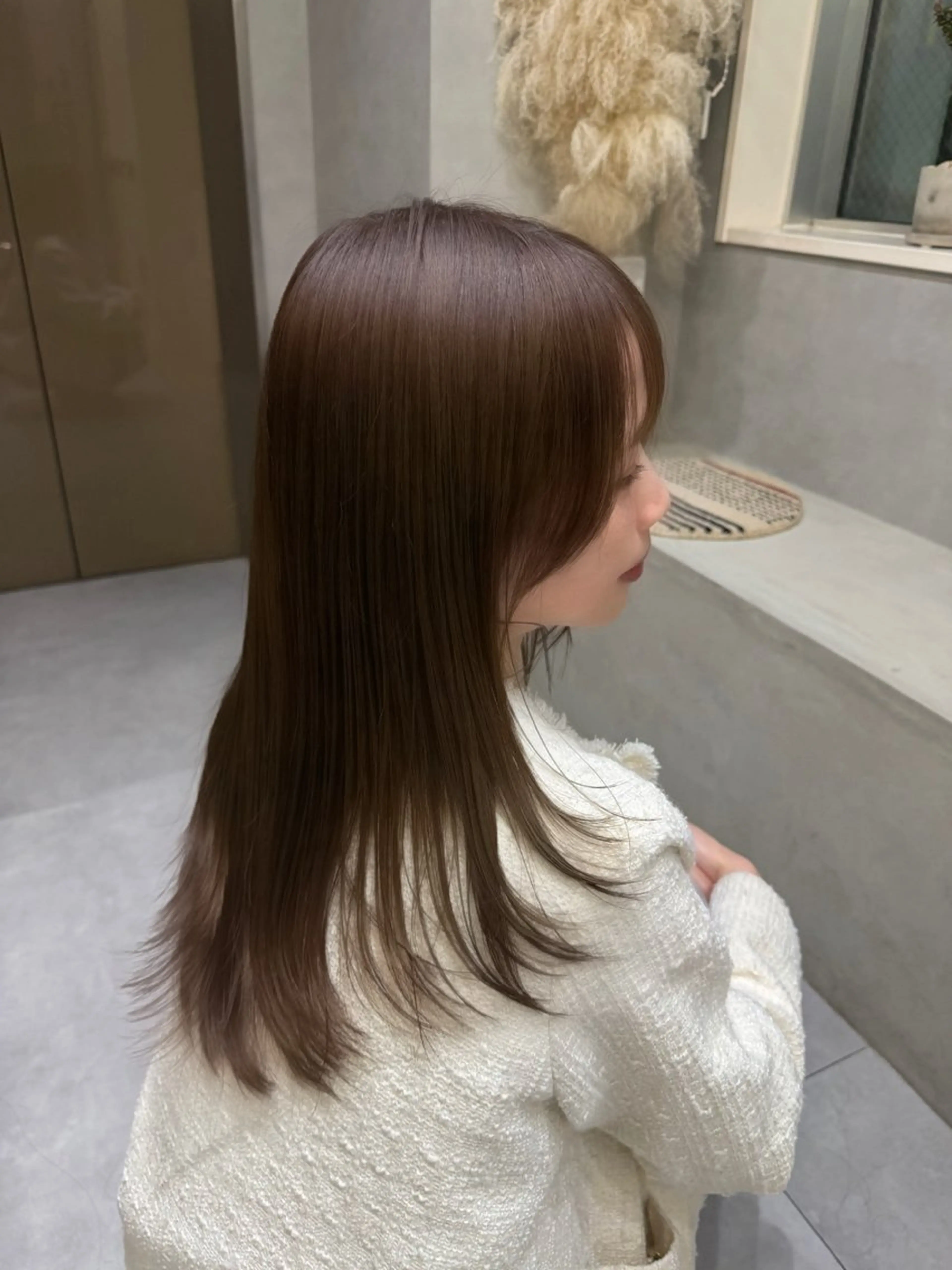 ロング カラー ブラウンカラー オリーブブラウン レイヤーカット ヘアカラー Aya/大阪梅田 /艶カラーのヘアスタイル