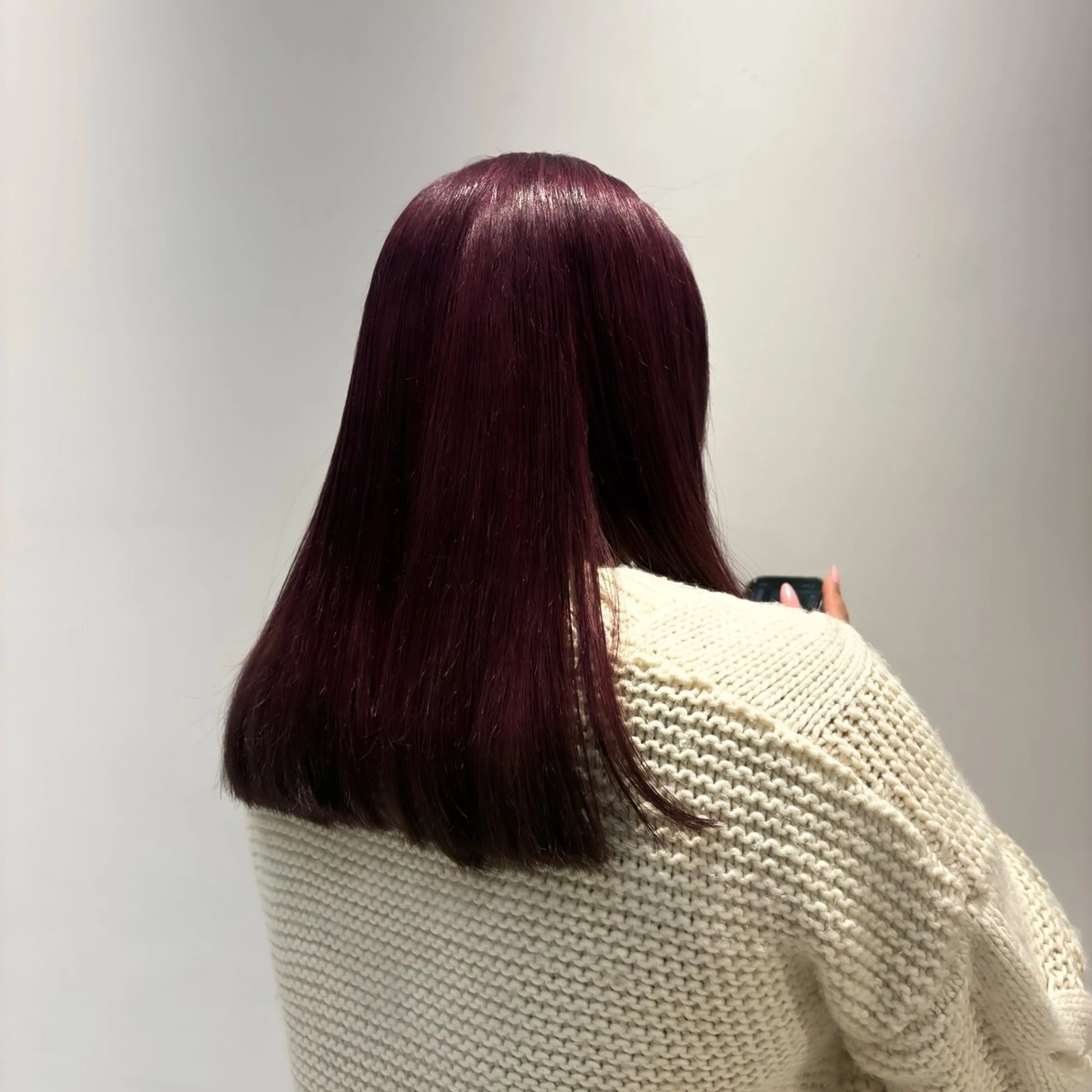 ロング カラー 黒髪 デザインカラー ピンクカラー 祖父江 冴織のヘアスタイル