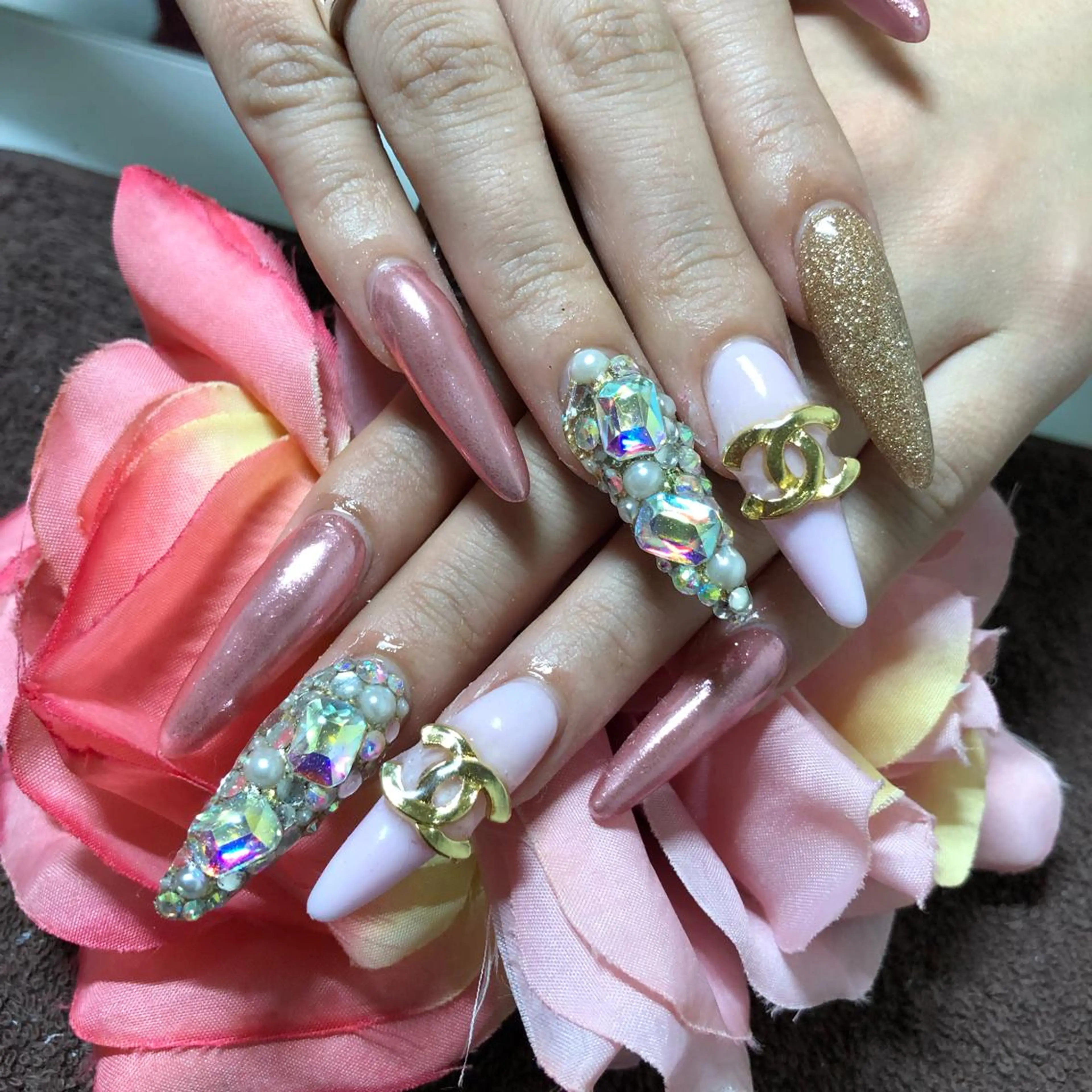 ロング ネイル ミラーネイル ハンドネイル 《LB》ラブリエ Nail&eyeのマツエク・マツパデザイン