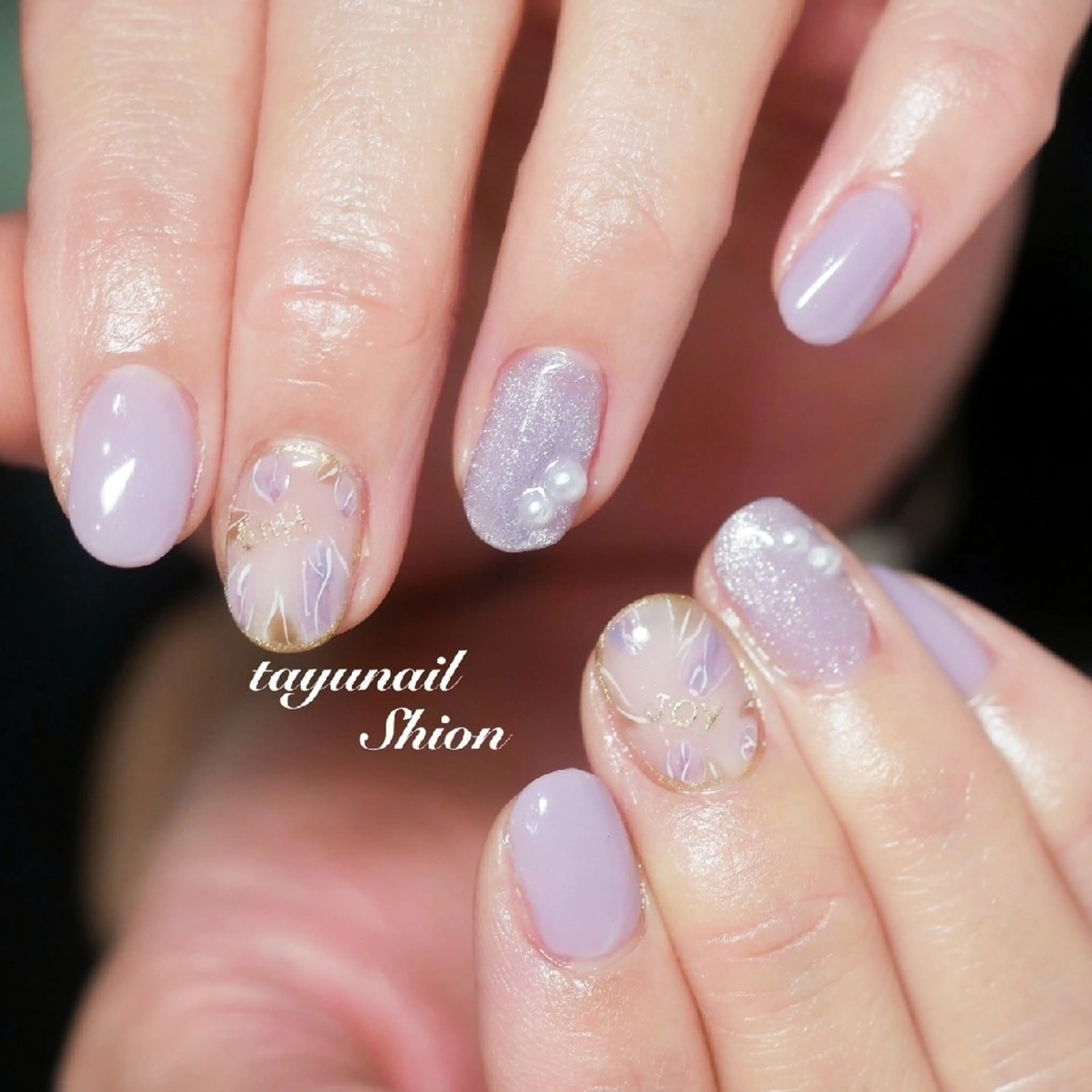 ネイル ジェルネイル パラジェル パープル 春ネイル ネイルサロン 【たゆnail】のネイルデザイン