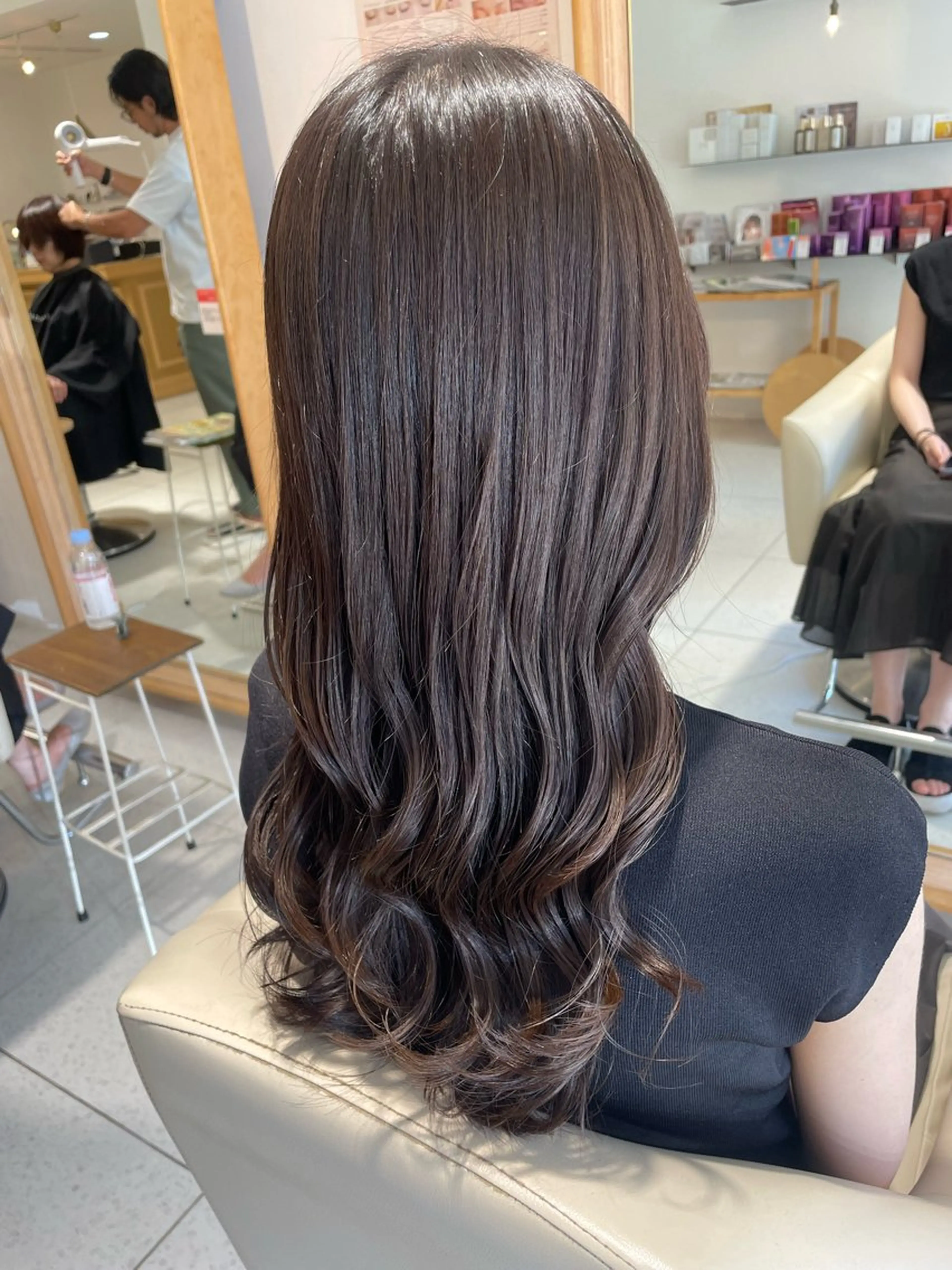 ロング カラー グレージュ 福田千尋/インナー カラー/縮毛矯正のヘアスタイル
