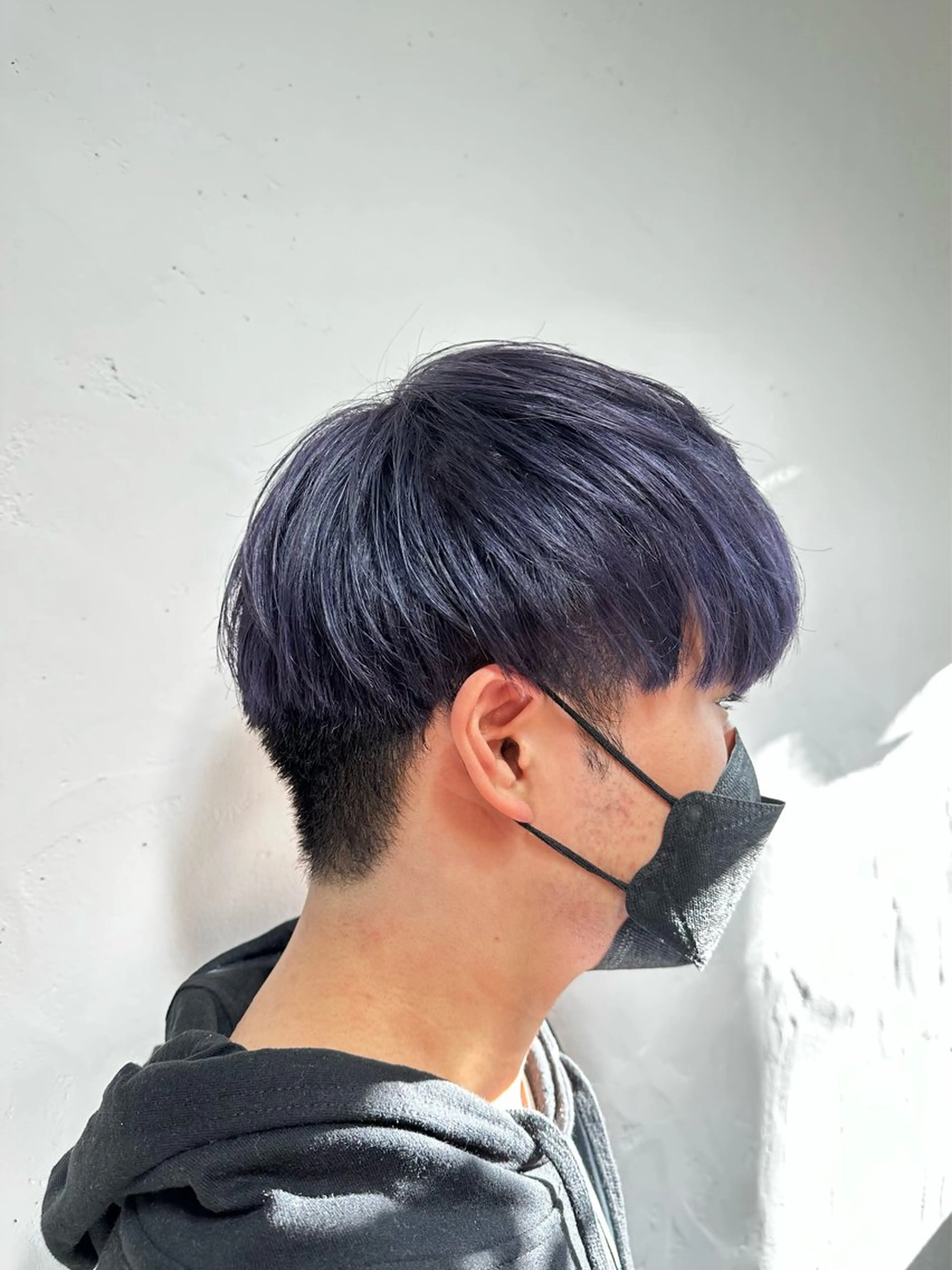 ショート カラー メンズ ブルーカラー ブルーパープル パープルカラー hair living Liko池袋東口店所属・✨透明感カラー🌱 上村 舜のヘアスタイル