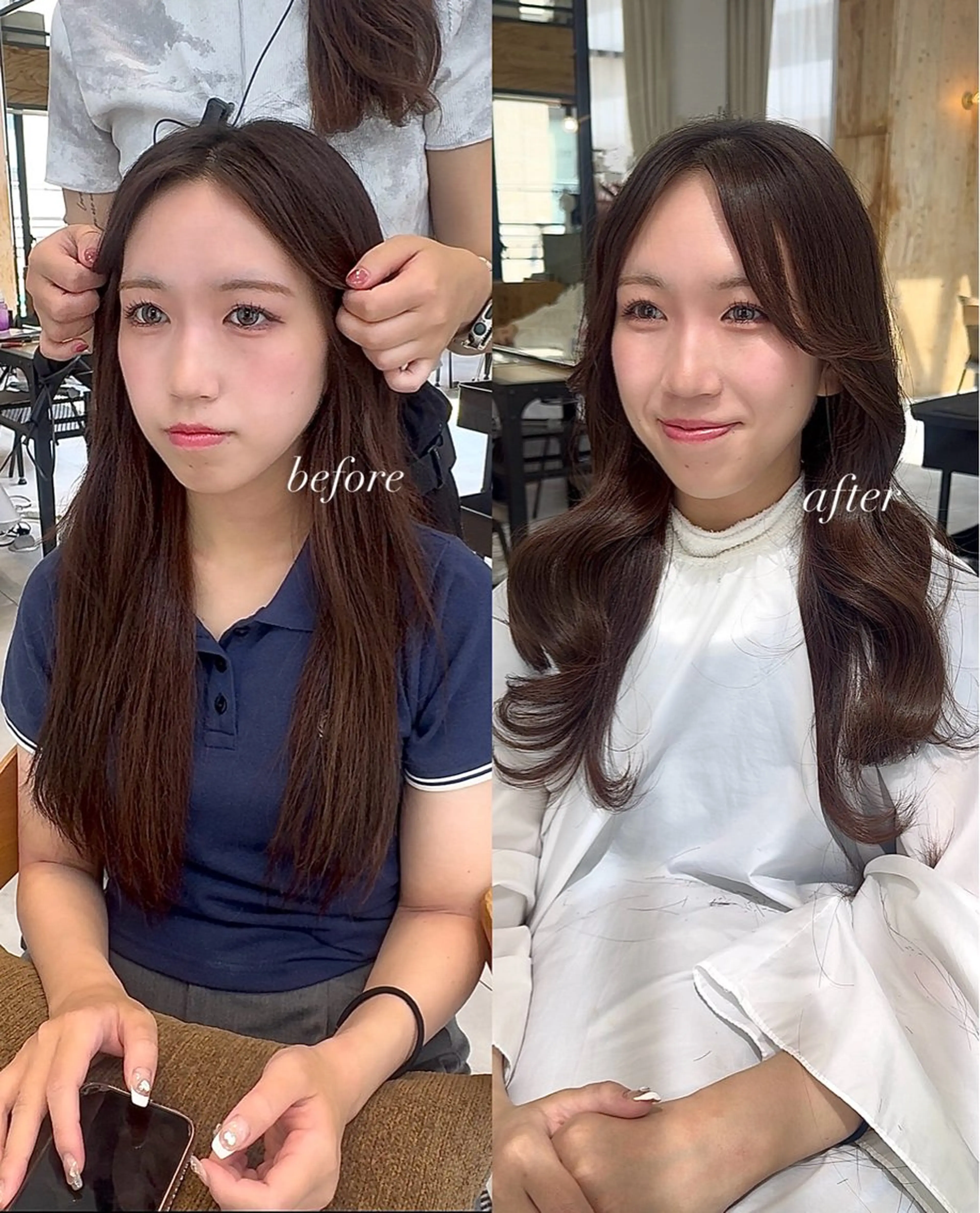 ミディアム りん/ワンホン/艶髪 ／小顔顔周りカットのヘアスタイル