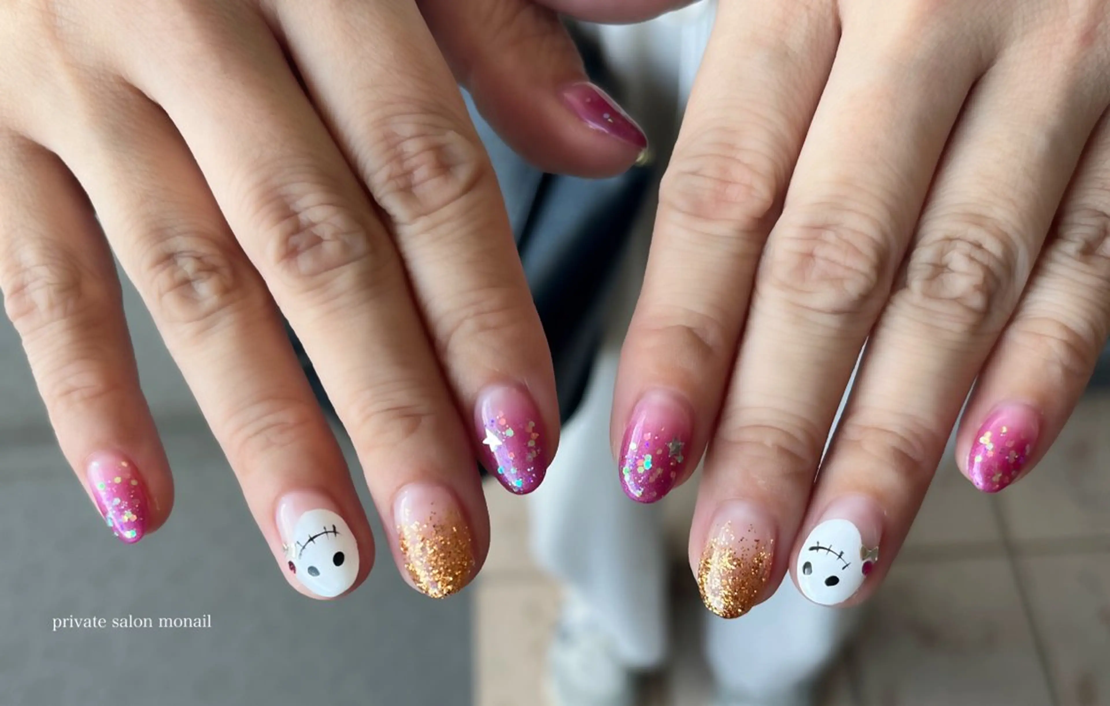 ネイル アートネイル ハロウィン ハンドネイル private nail monail所属・nail salon monailのネイルデザイン