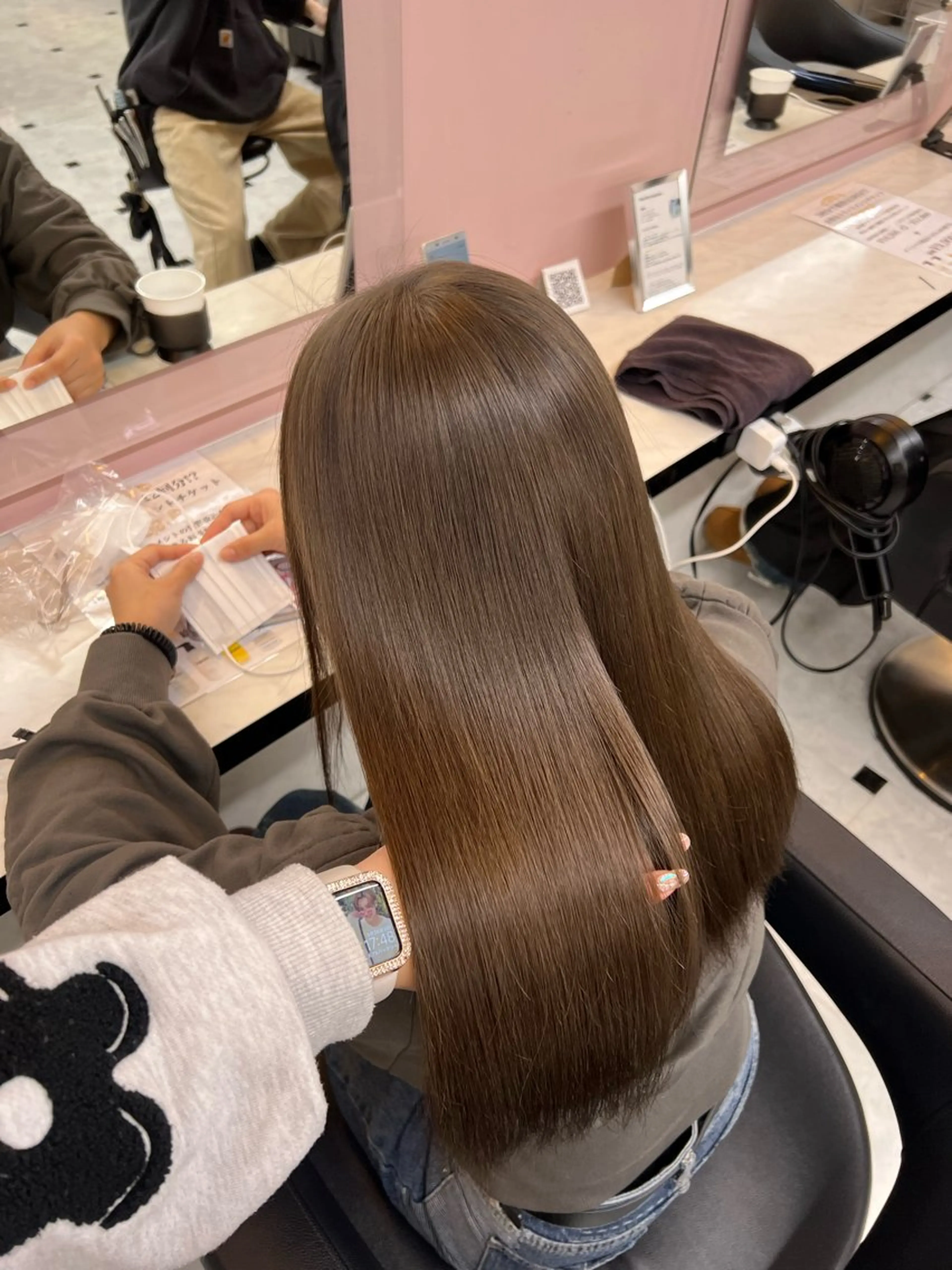 セミロング カラー ヘアカラー トリートメント ヘアセット 愛され暖色♥️モテ 艶髪♥️りなのヘアスタイル